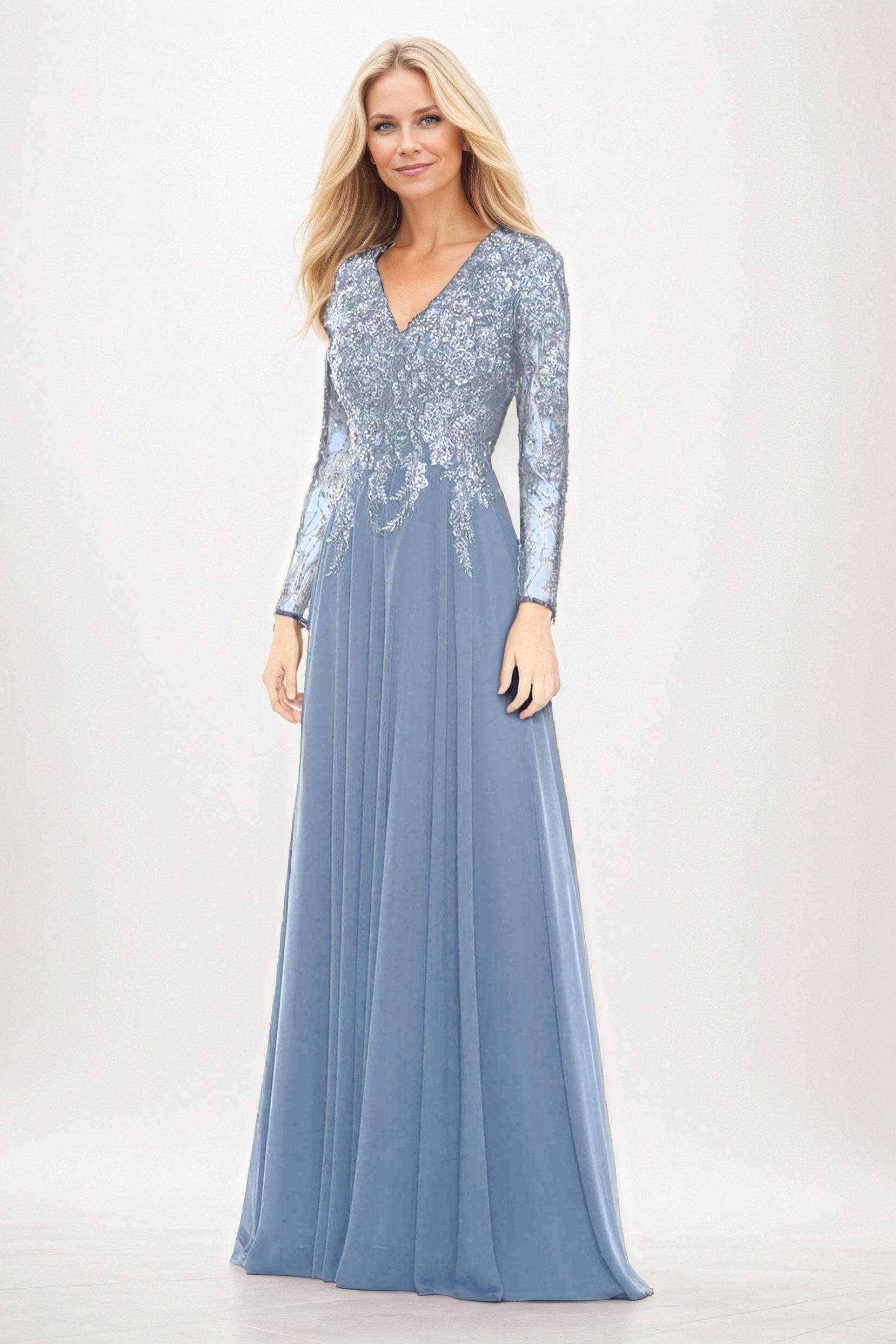 A-Line Maxi Chiffon Mother of the Bride Dresses CM0396