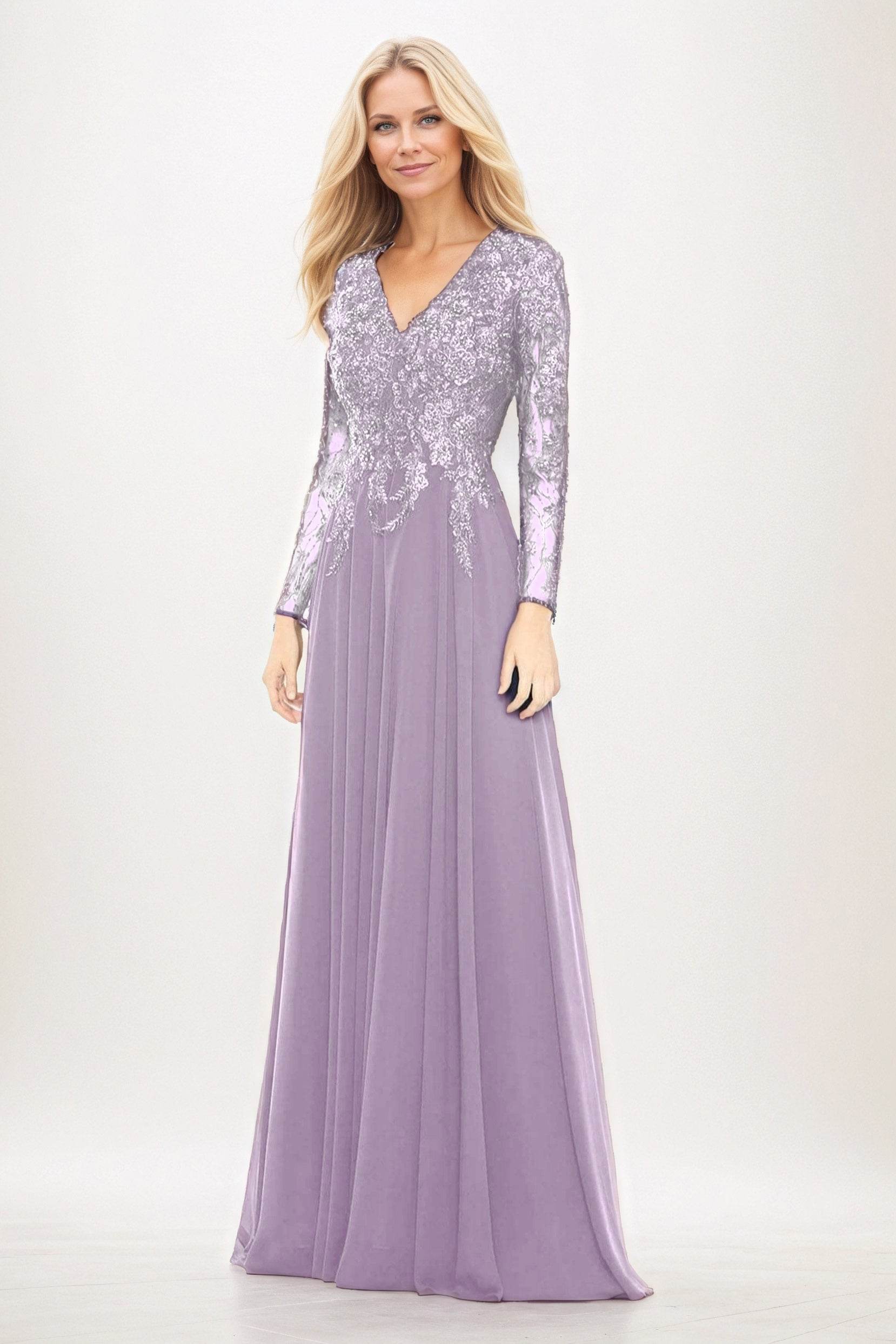 A-Line Maxi Chiffon Mother of the Bride Dresses CM0396
