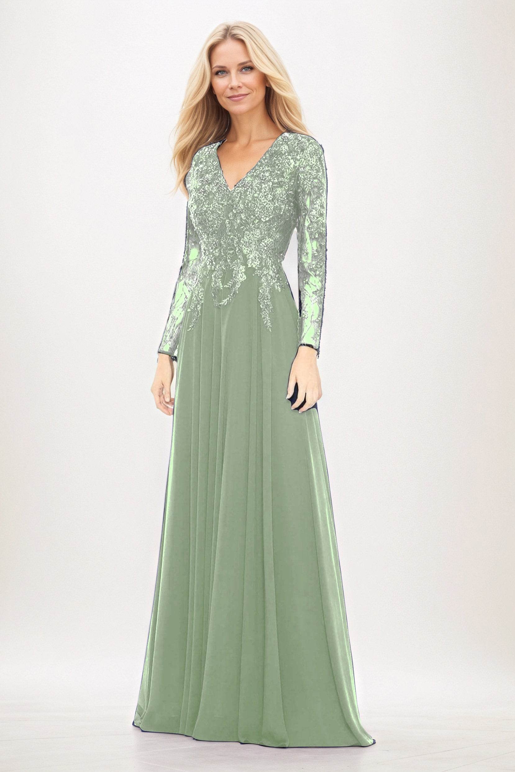 A-Line Maxi Chiffon Mother of the Bride Dresses CM0396
