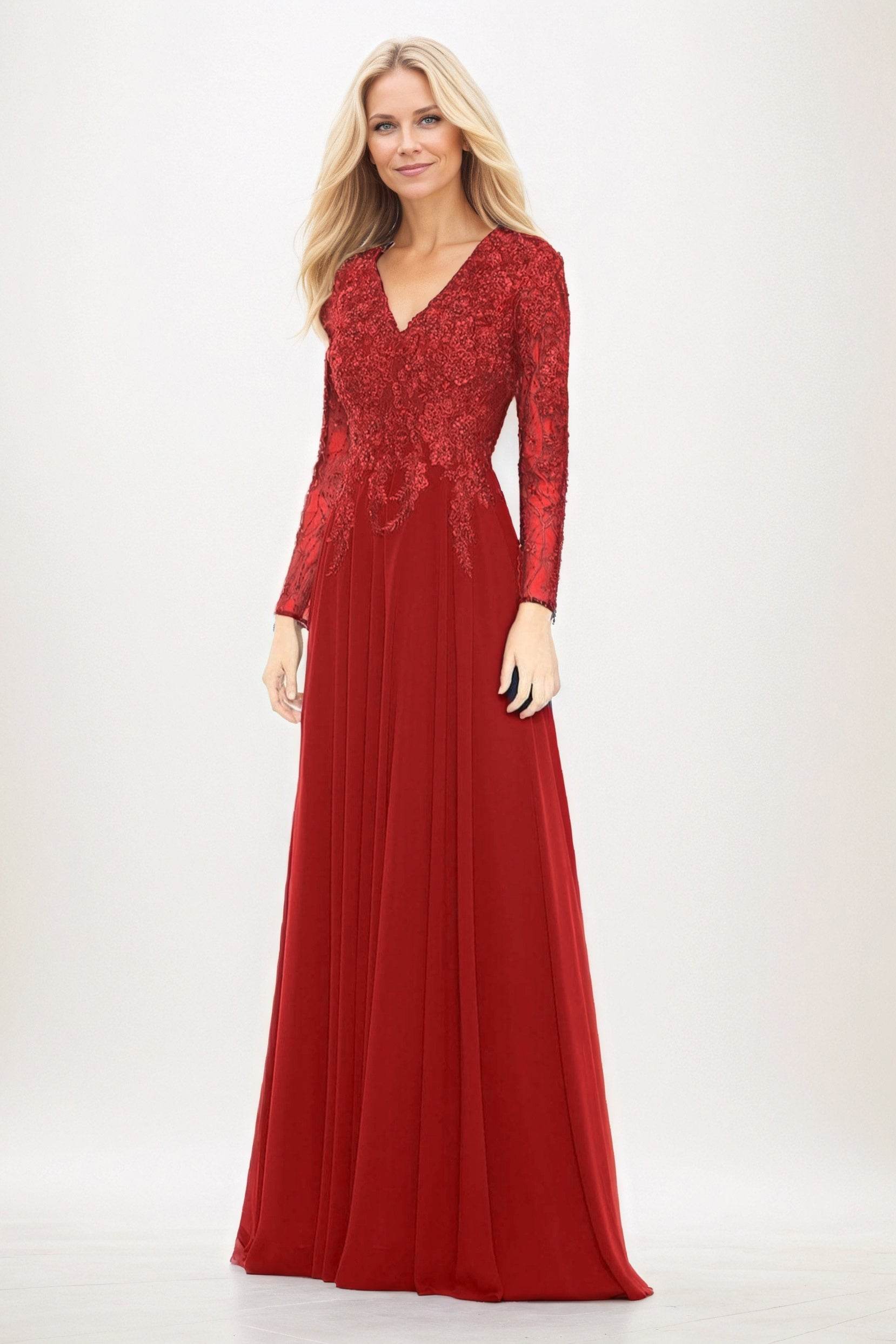 A-Line Maxi Chiffon Mother of the Bride Dresses CM0396