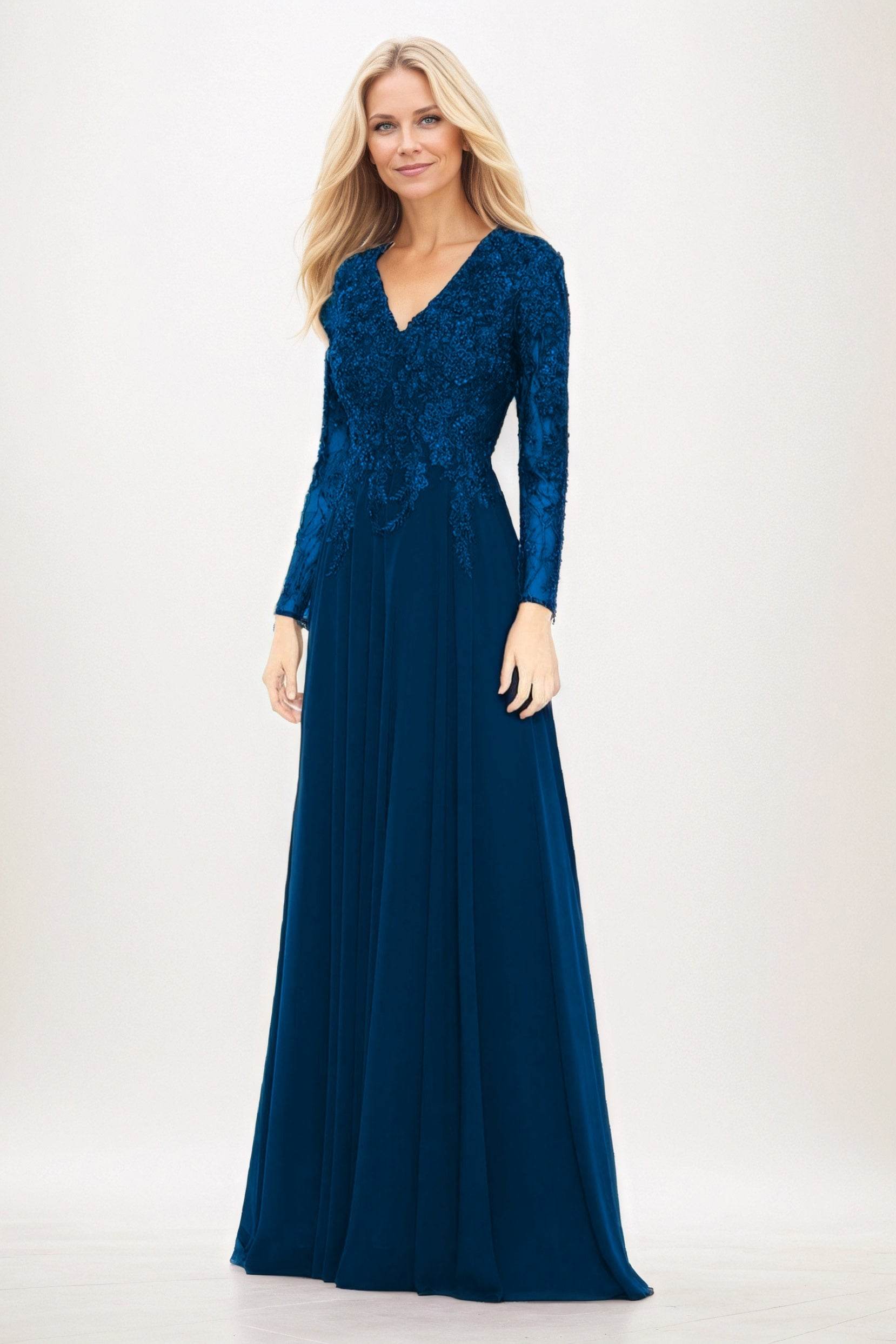 A-Line Maxi Chiffon Mother of the Bride Dresses CM0396