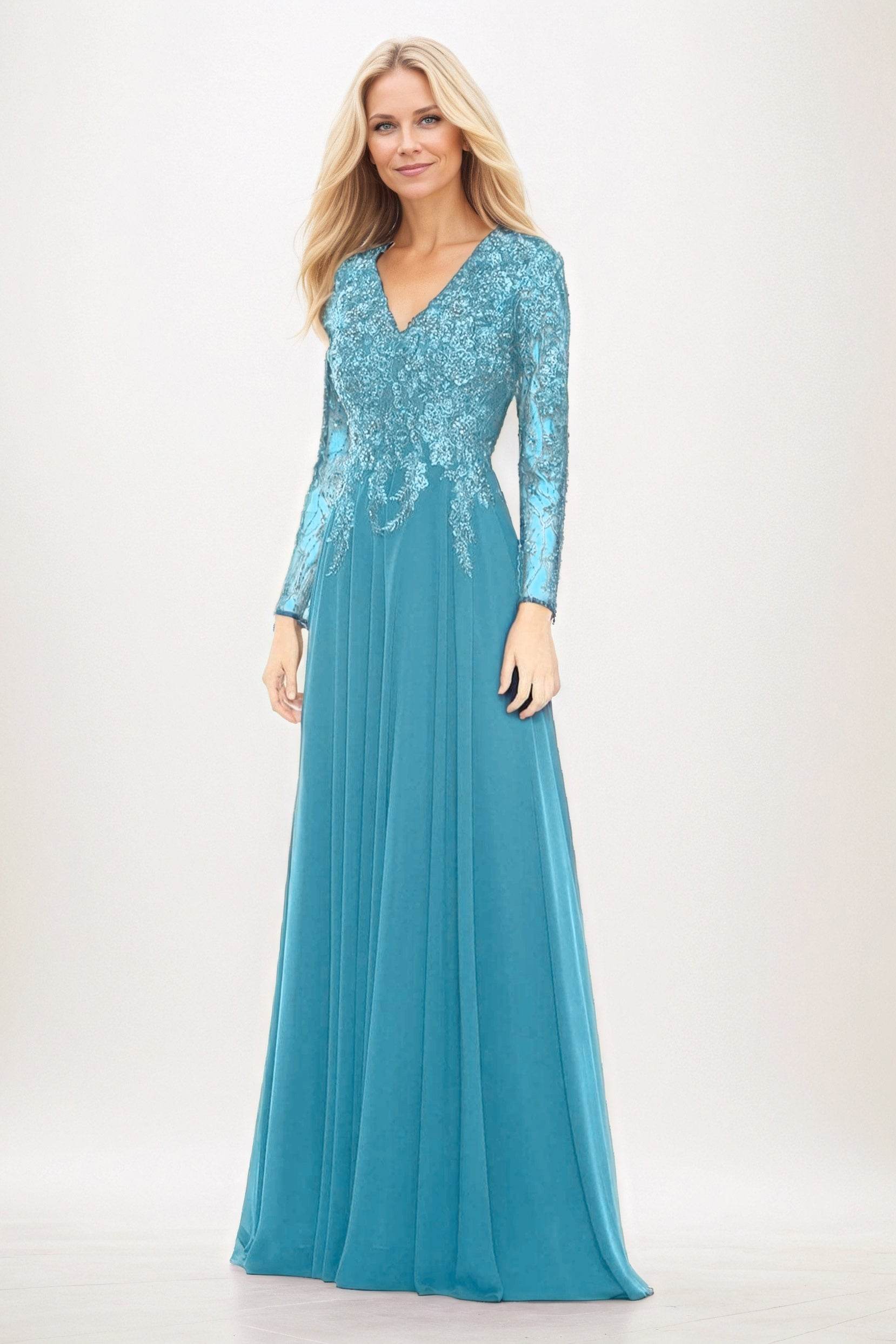 A-Line Maxi Chiffon Mother of the Bride Dresses CM0396