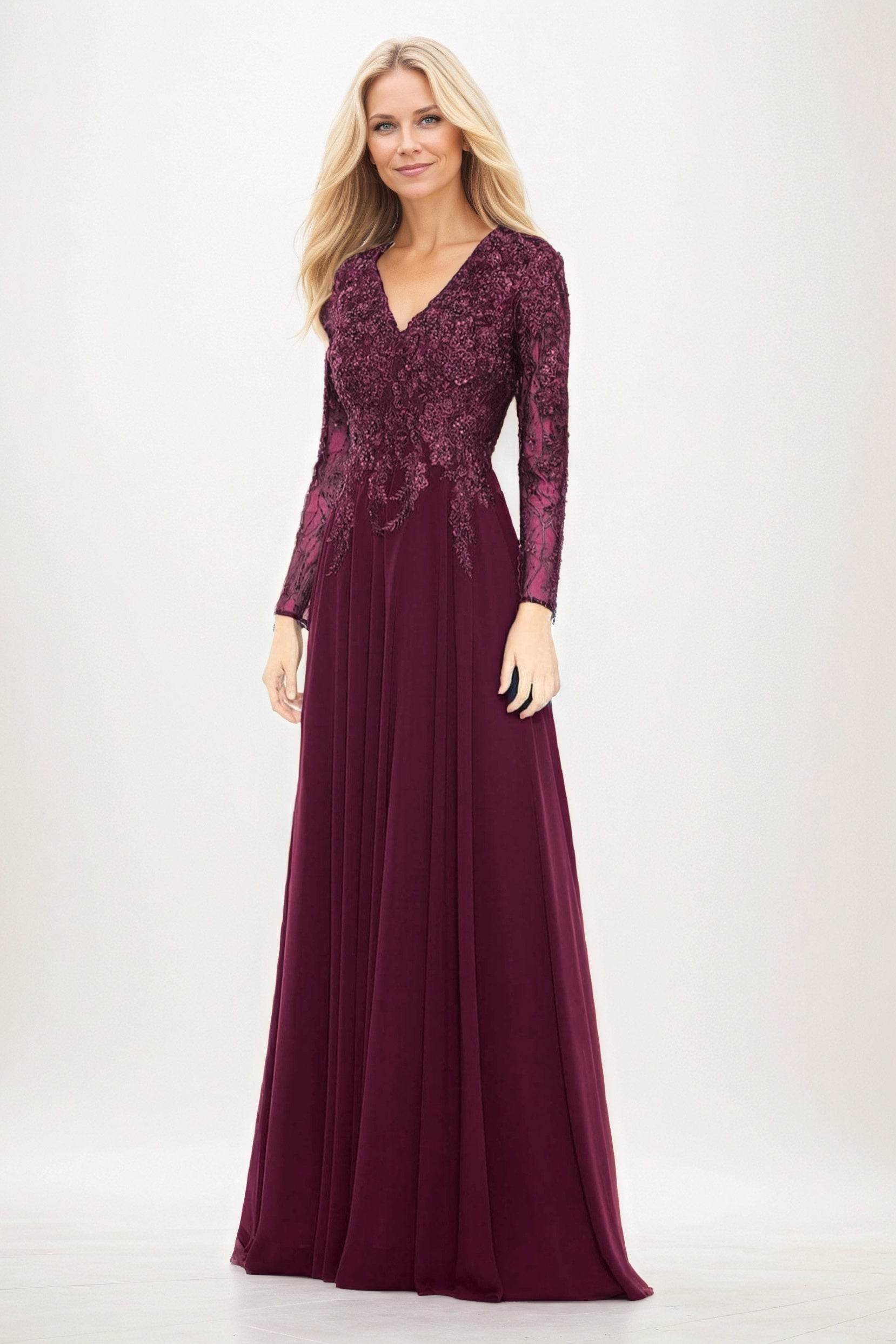 A-Line Maxi Chiffon Mother of the Bride Dresses CM0396