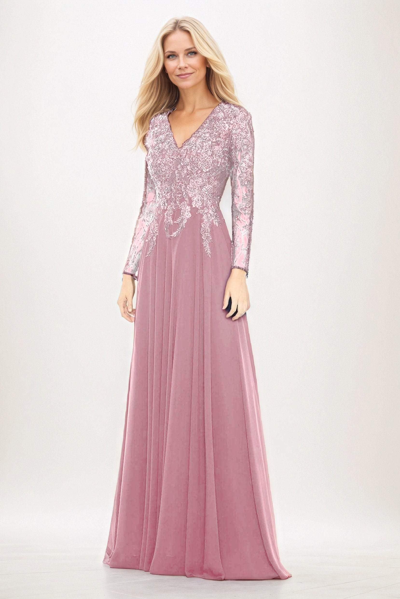 A-Line Maxi Chiffon Mother of the Bride Dresses CM0396