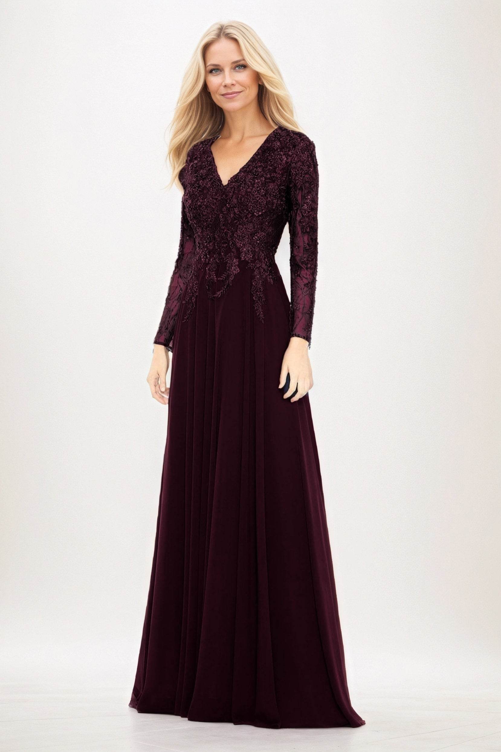 A-Line Maxi Chiffon Mother of the Bride Dresses CM0396