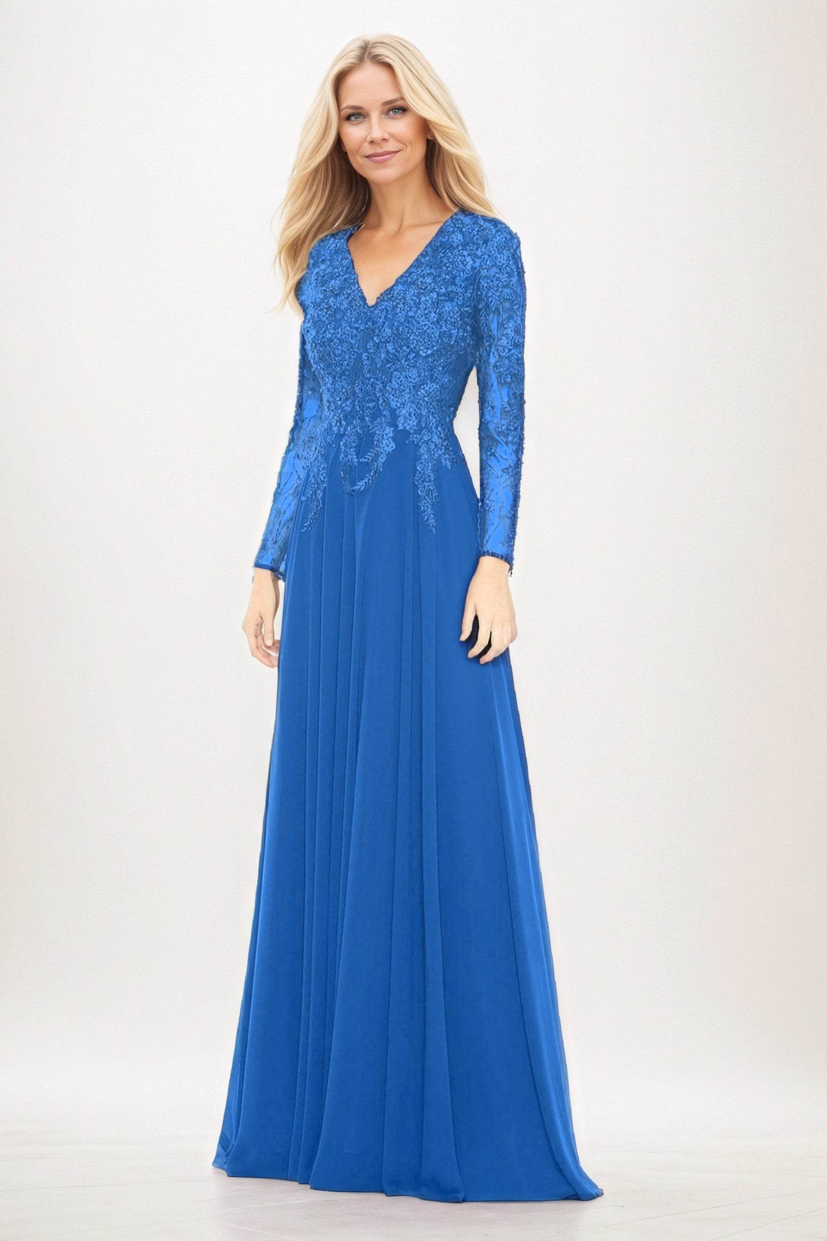 A-Line Maxi Chiffon Mother of the Bride Dresses CM0396