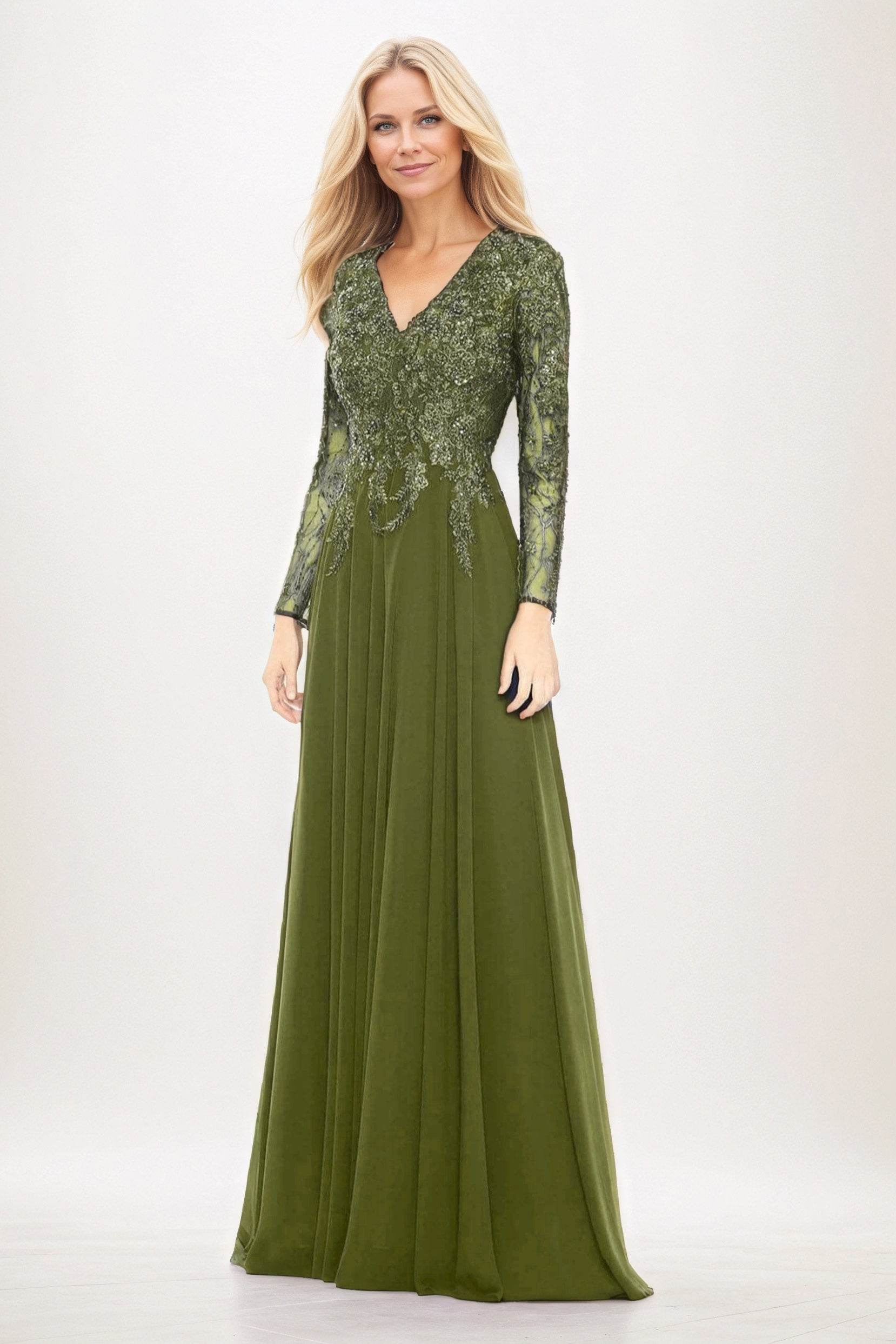 A-Line Maxi Chiffon Mother of the Bride Dresses CM0396