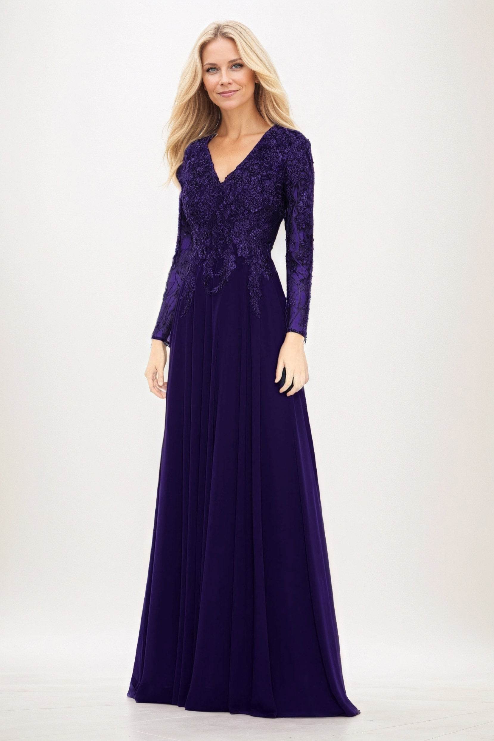 A-Line Maxi Chiffon Mother of the Bride Dresses CM0396