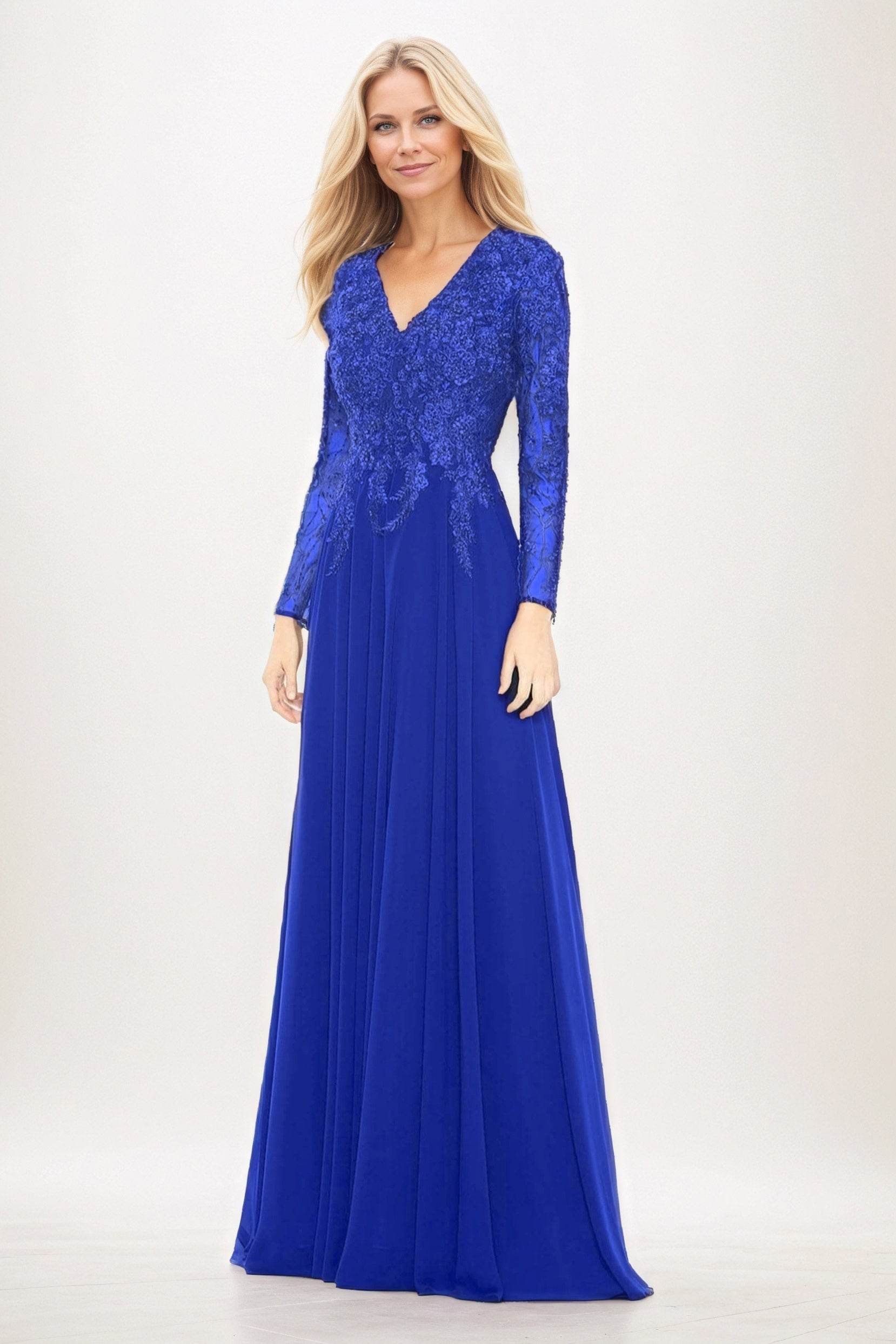 A-Line Maxi Chiffon Mother of the Bride Dresses CM0396