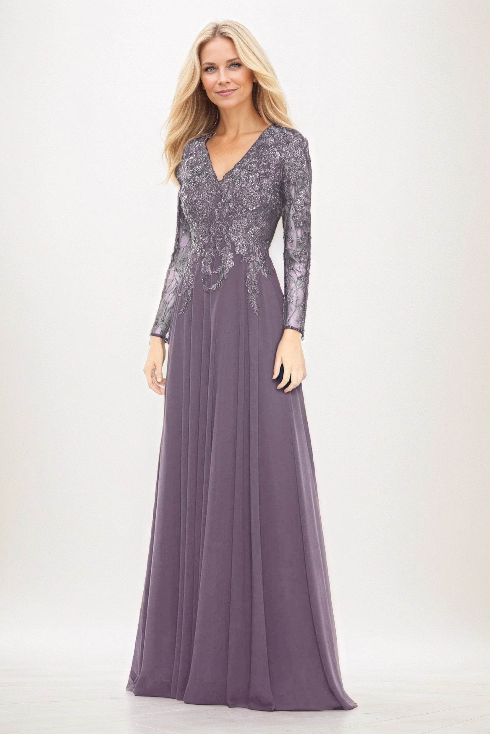 A-Line Maxi Chiffon Mother of the Bride Dresses CM0396
