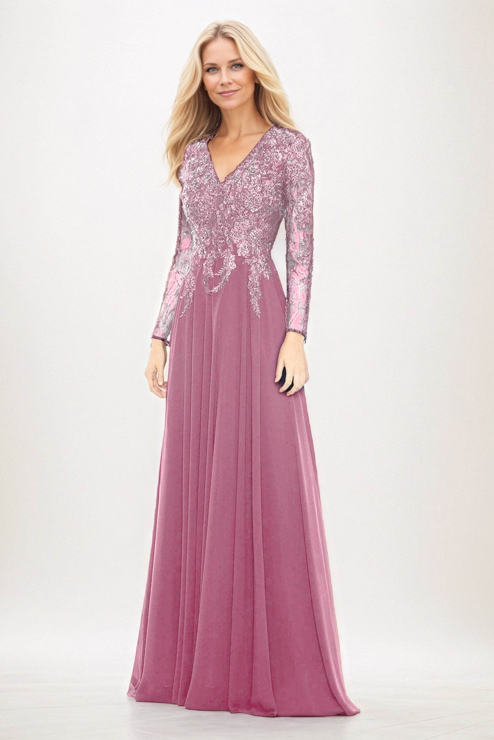 A-Line Maxi Chiffon Mother of the Bride Dresses CM0396