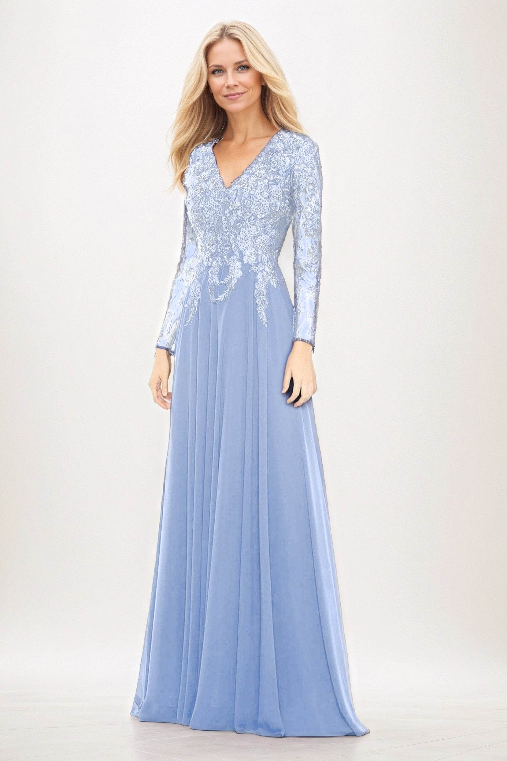 A-Line Maxi Chiffon Mother of the Bride Dresses CM0396