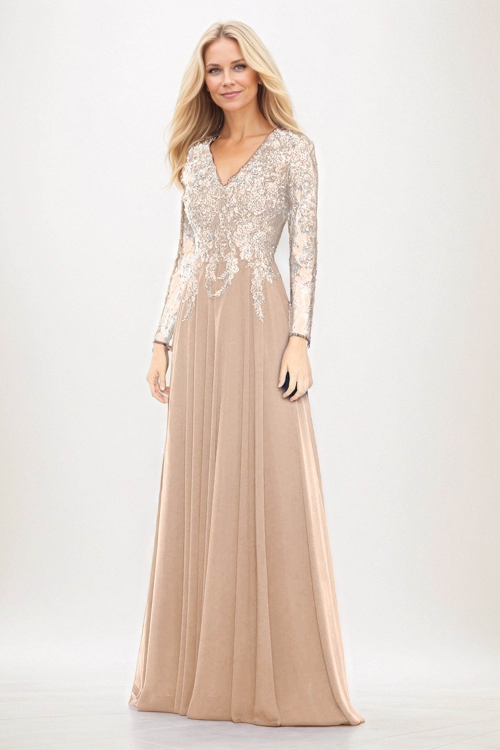 A-Line Maxi Chiffon Mother of the Bride Dresses CM0396
