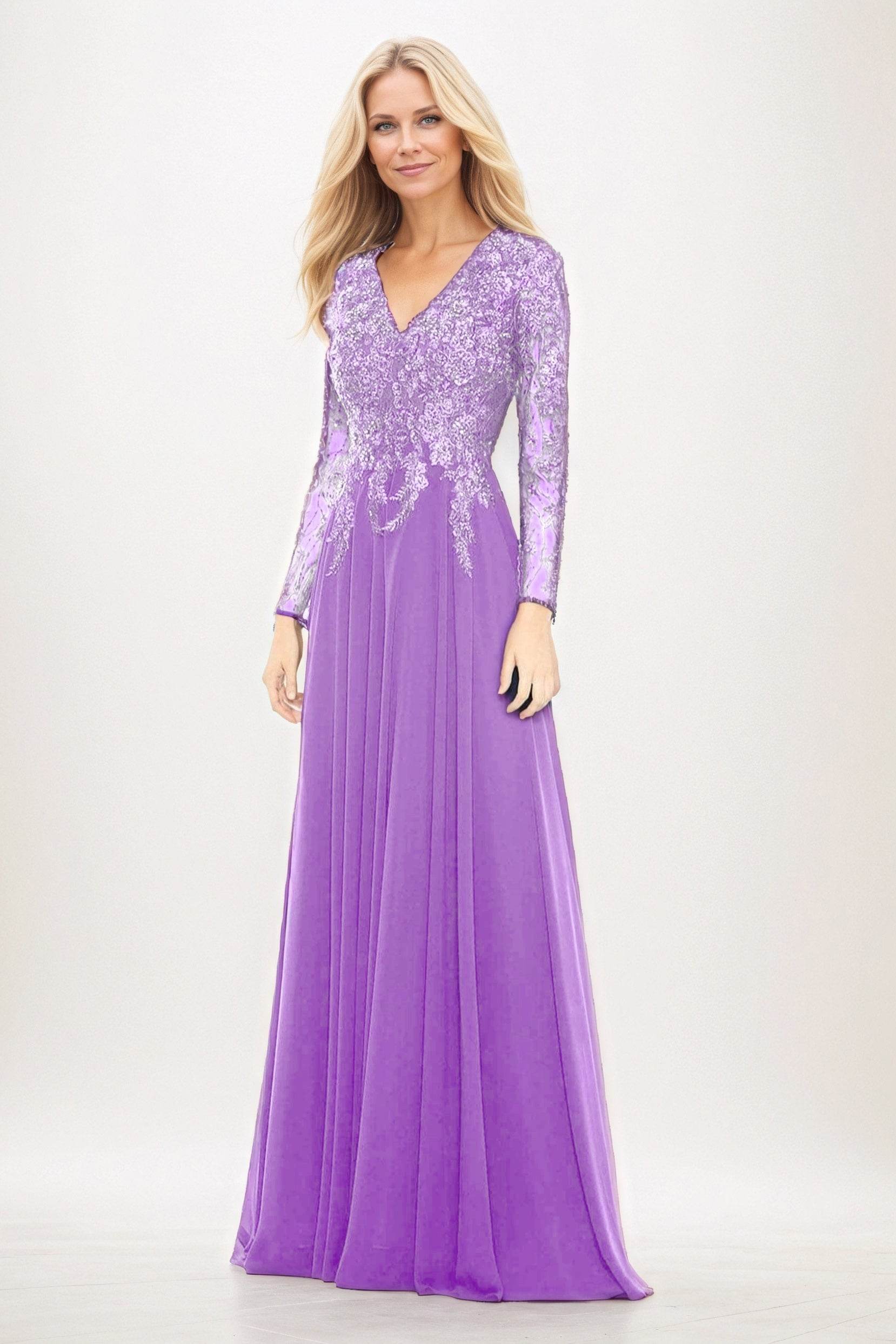 A-Line Maxi Chiffon Mother of the Bride Dresses CM0396