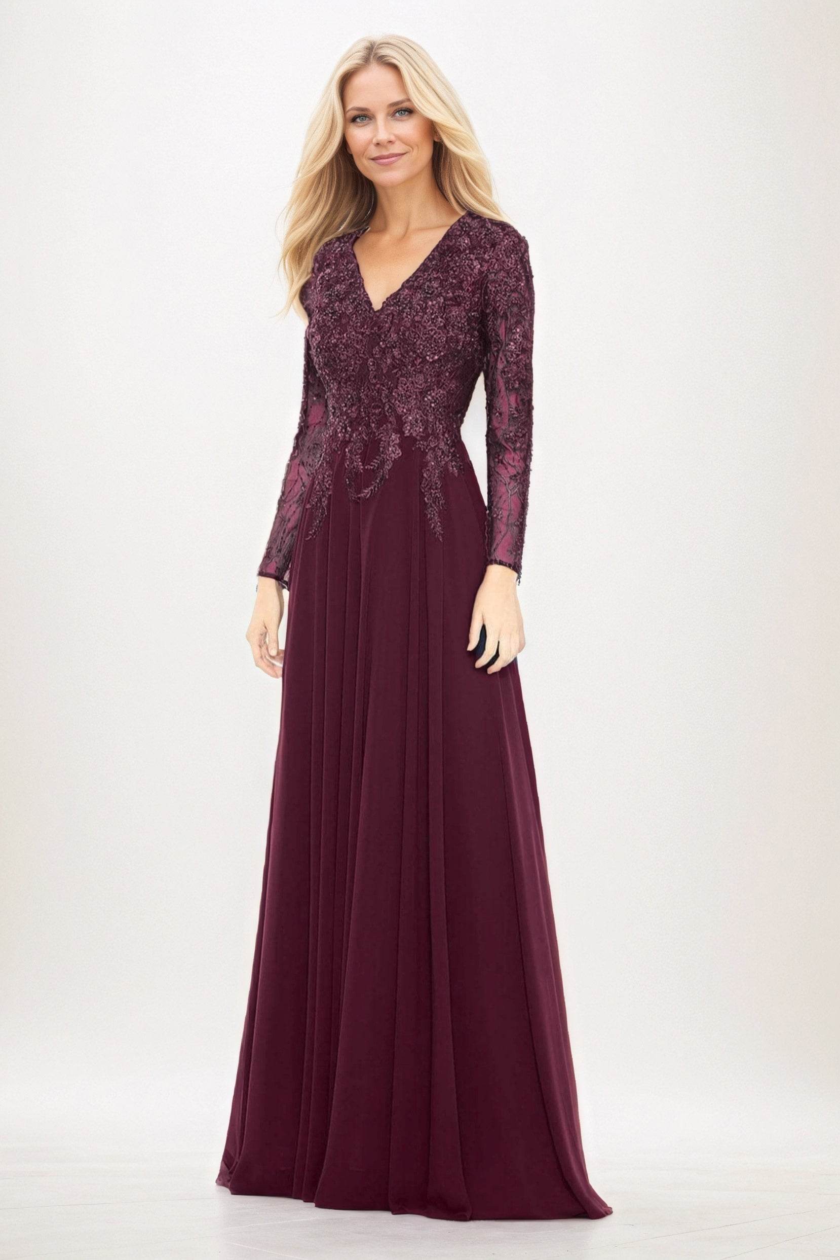A-Line Maxi Chiffon Mother of the Bride Dresses CM0396