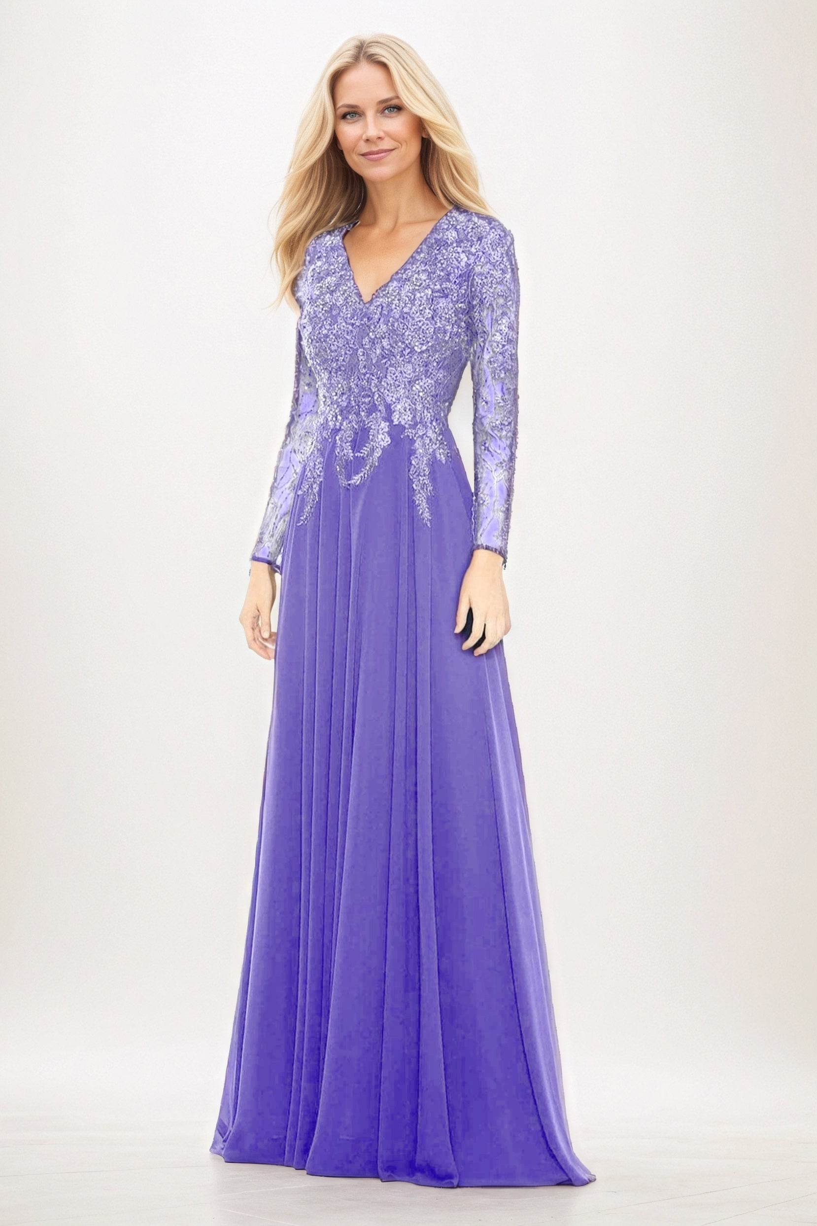 A-Line Maxi Chiffon Mother of the Bride Dresses CM0396