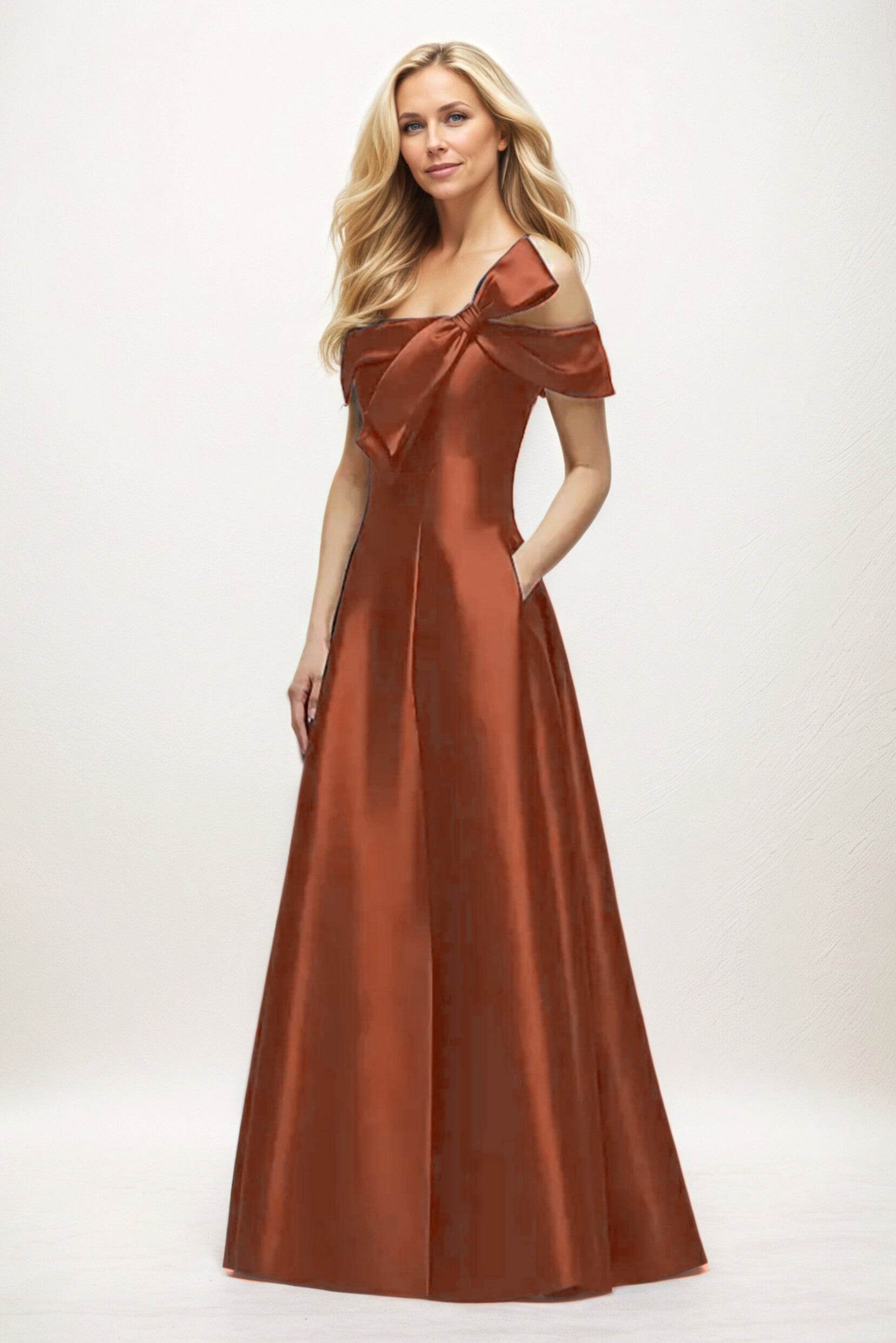 A-Line Maxi Satin Mother of the Bride Dresses CM0397
