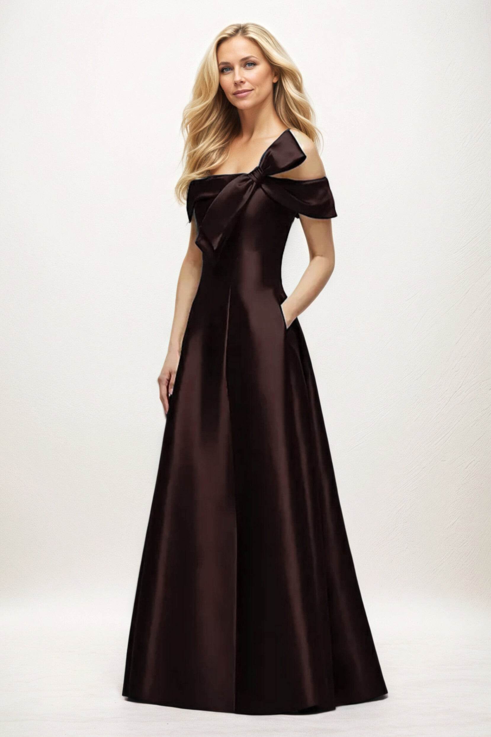 A-Line Maxi Satin Mother of the Bride Dresses CM0397