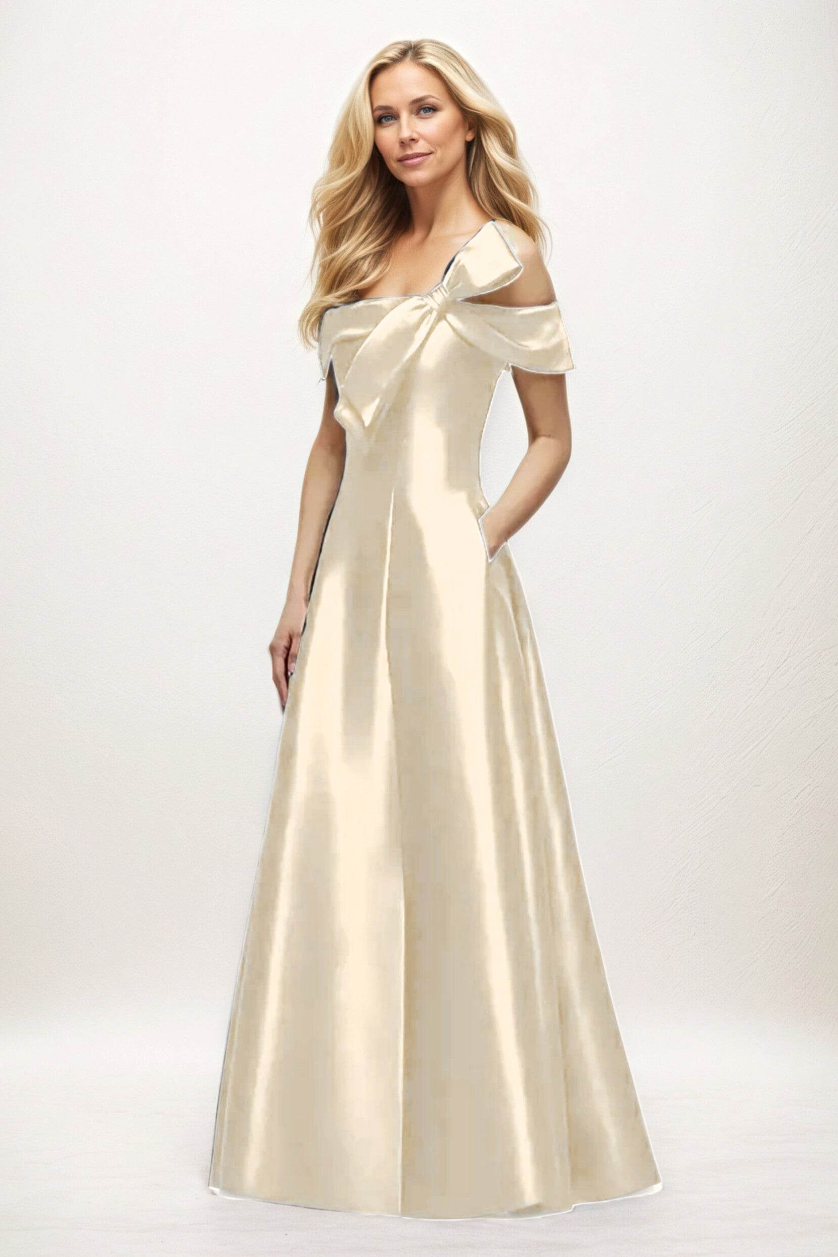 A-Line Maxi Satin Mother of the Bride Dresses CM0397