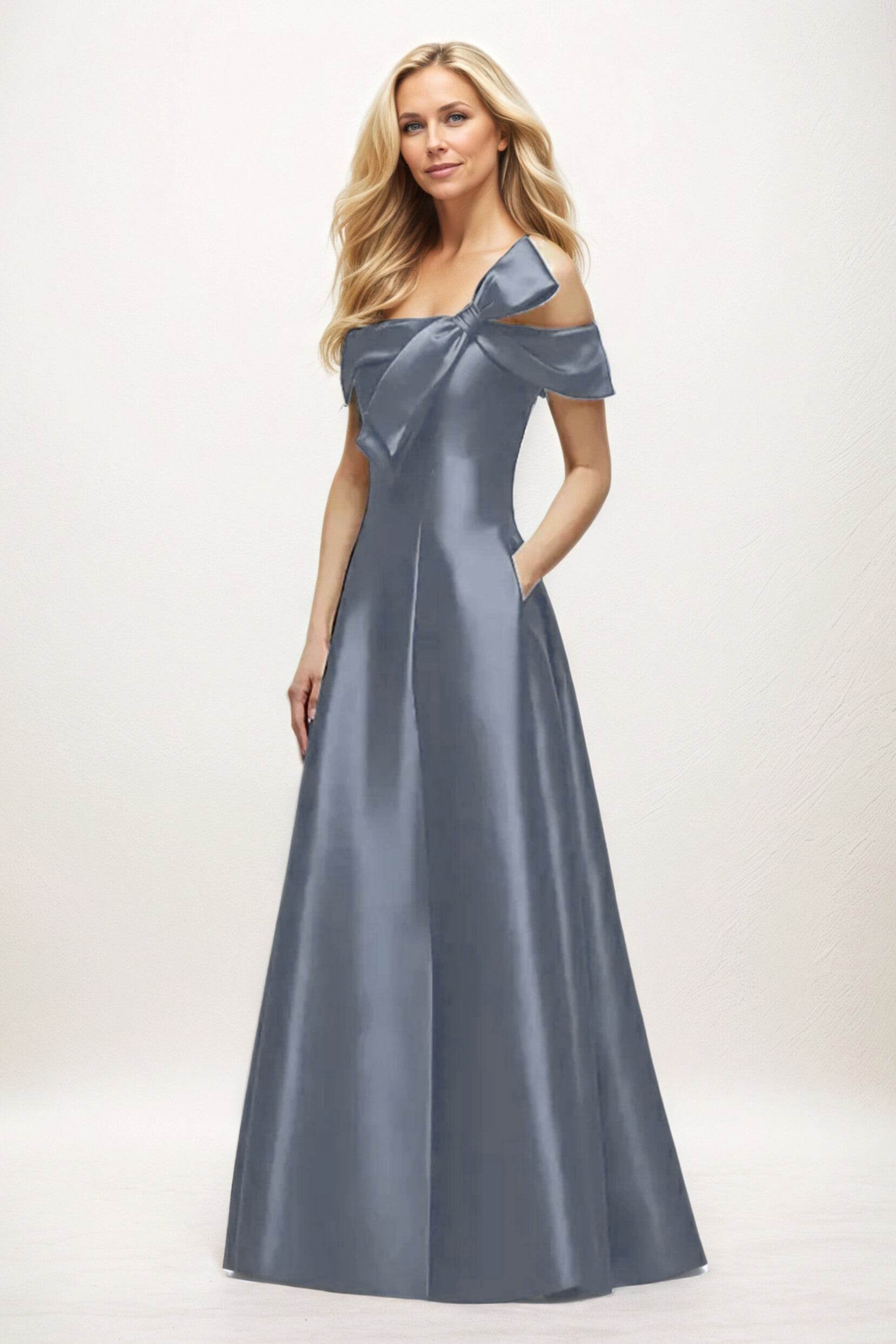 A-Line Maxi Satin Mother of the Bride Dresses CM0397