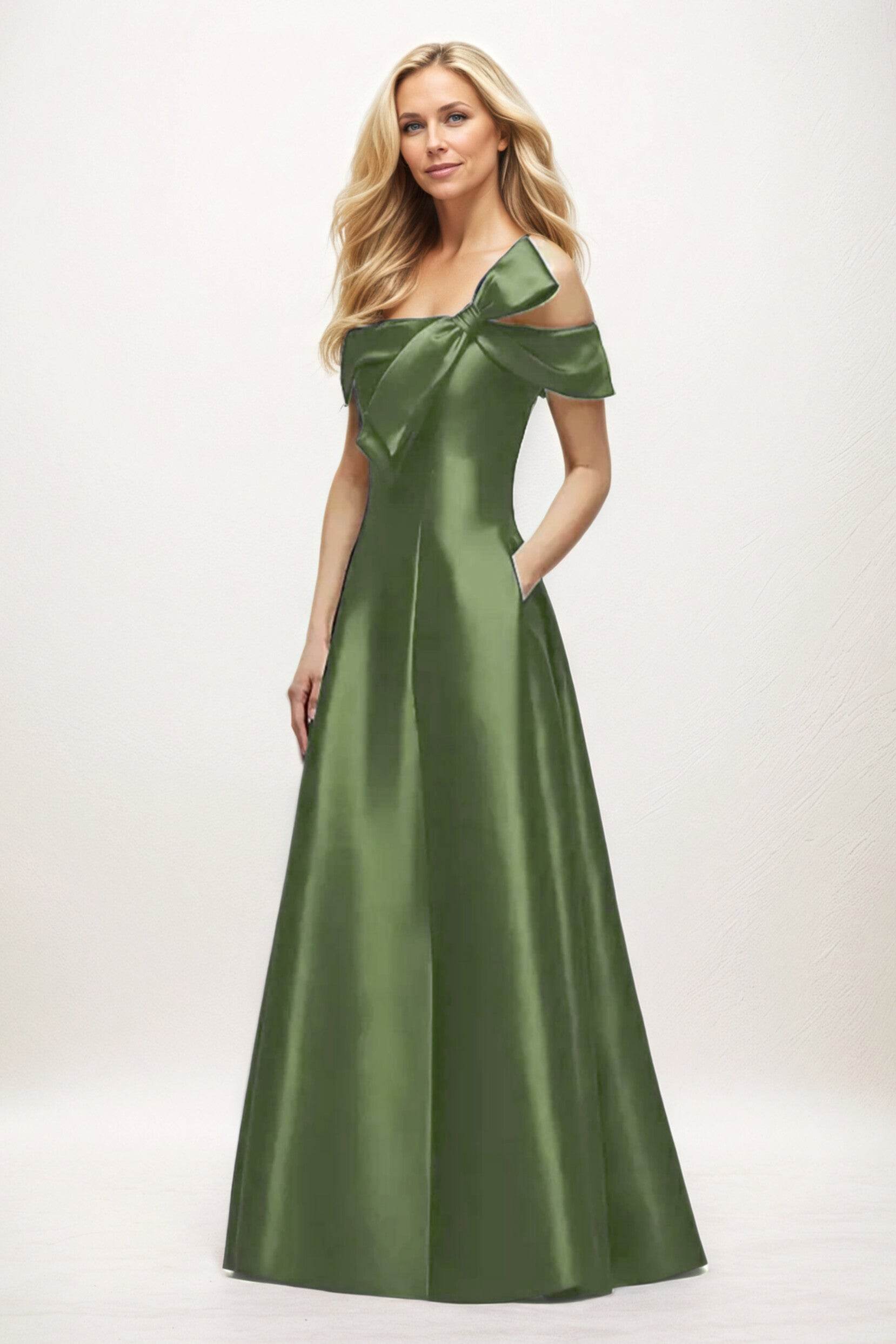 A-Line Maxi Satin Mother of the Bride Dresses CM0397