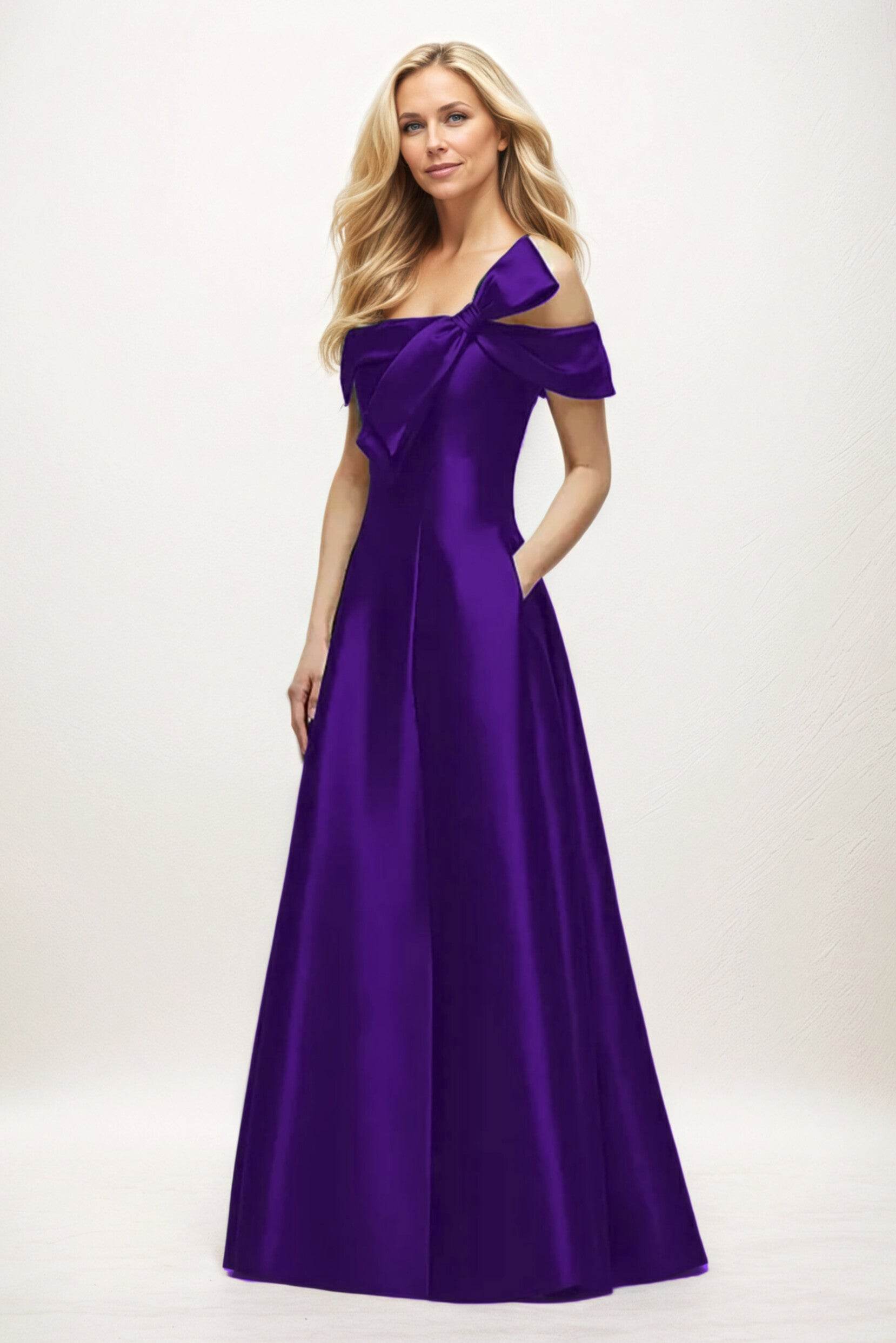 A-Line Maxi Satin Mother of the Bride Dresses CM0397