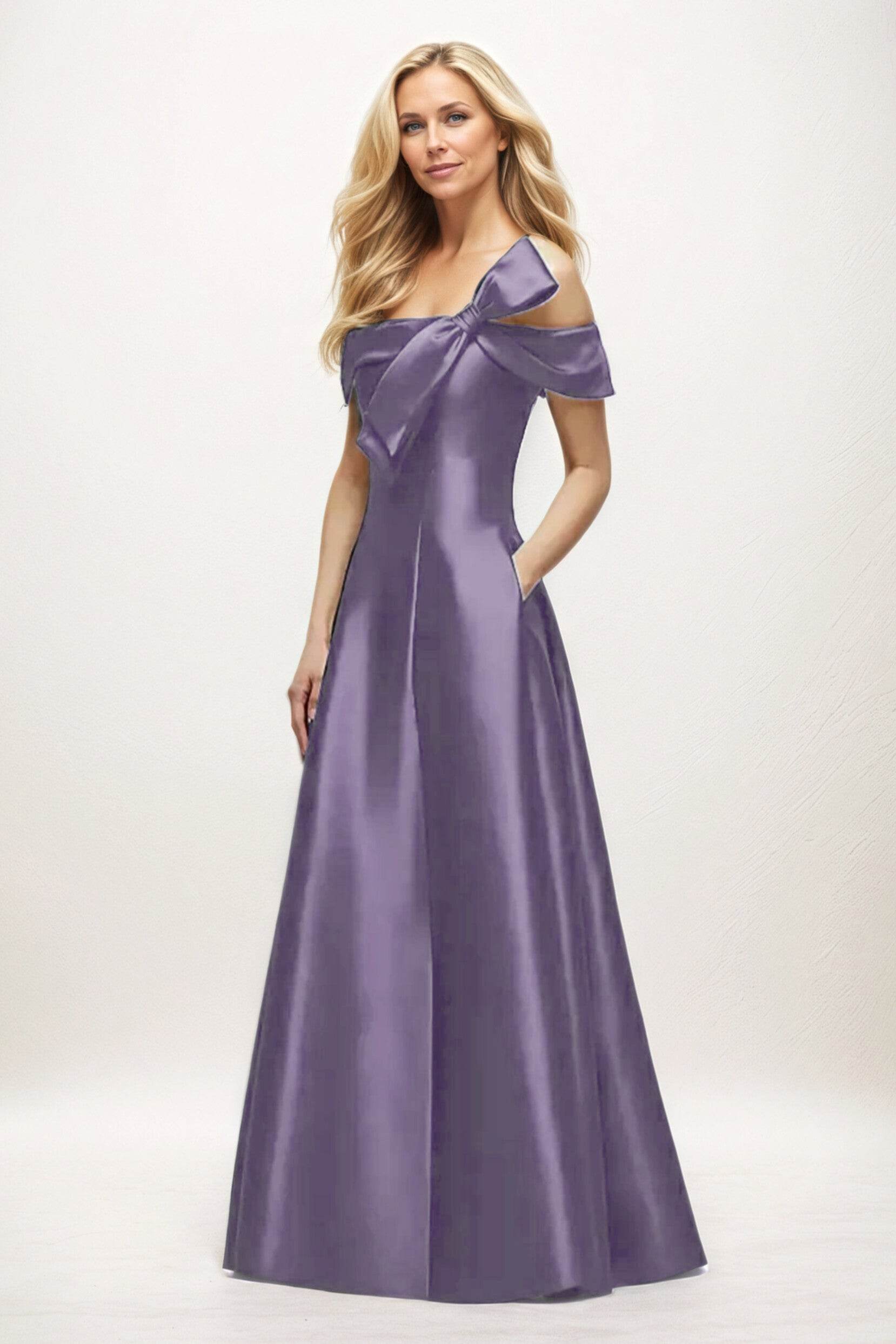 A-Line Maxi Satin Mother of the Bride Dresses CM0397