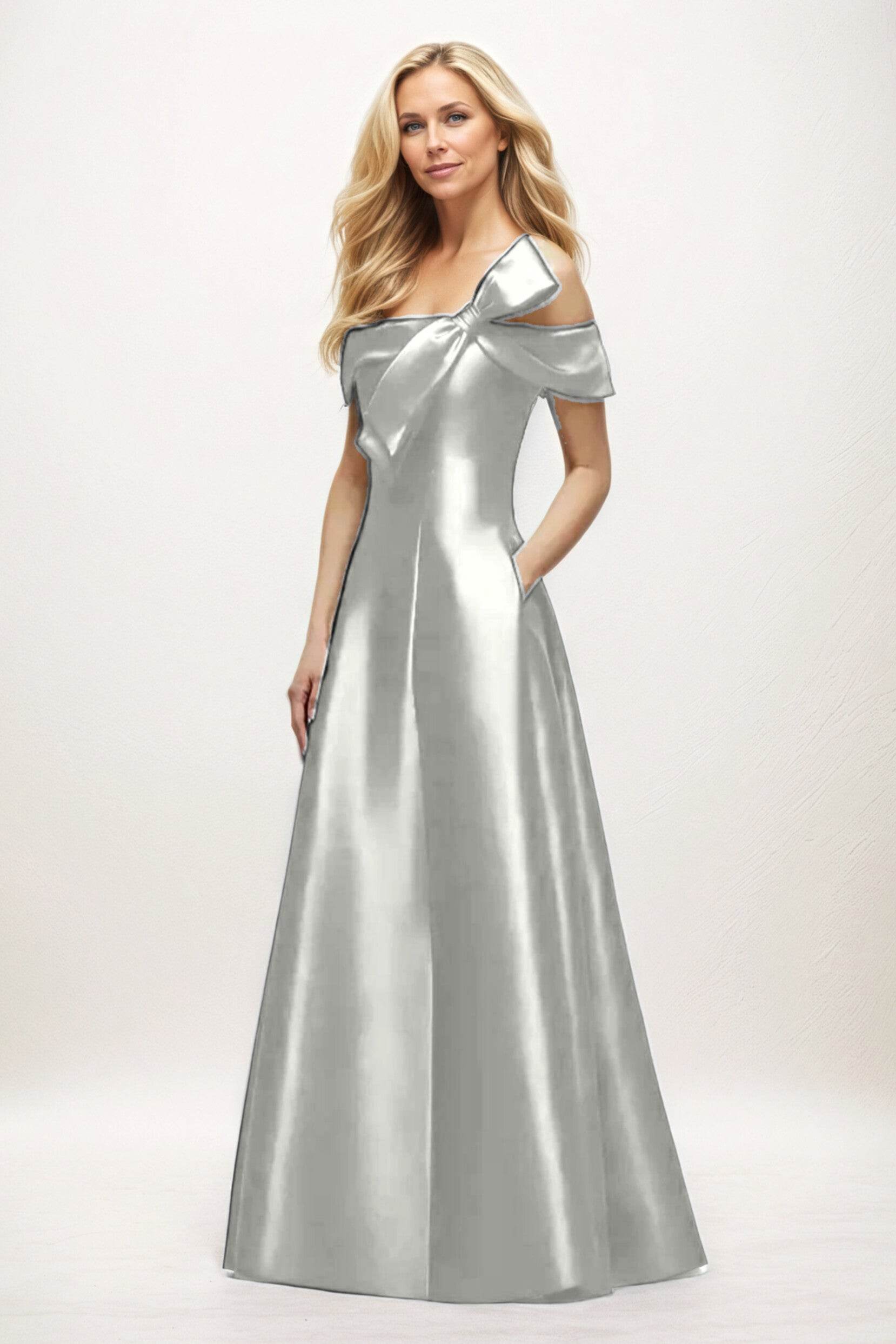 A-Line Maxi Satin Mother of the Bride Dresses CM0397