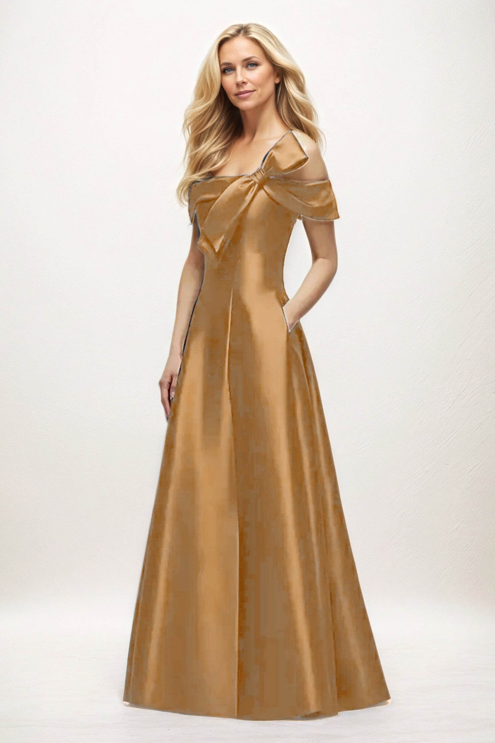 A-Line Maxi Satin Mother of the Bride Dresses CM0397