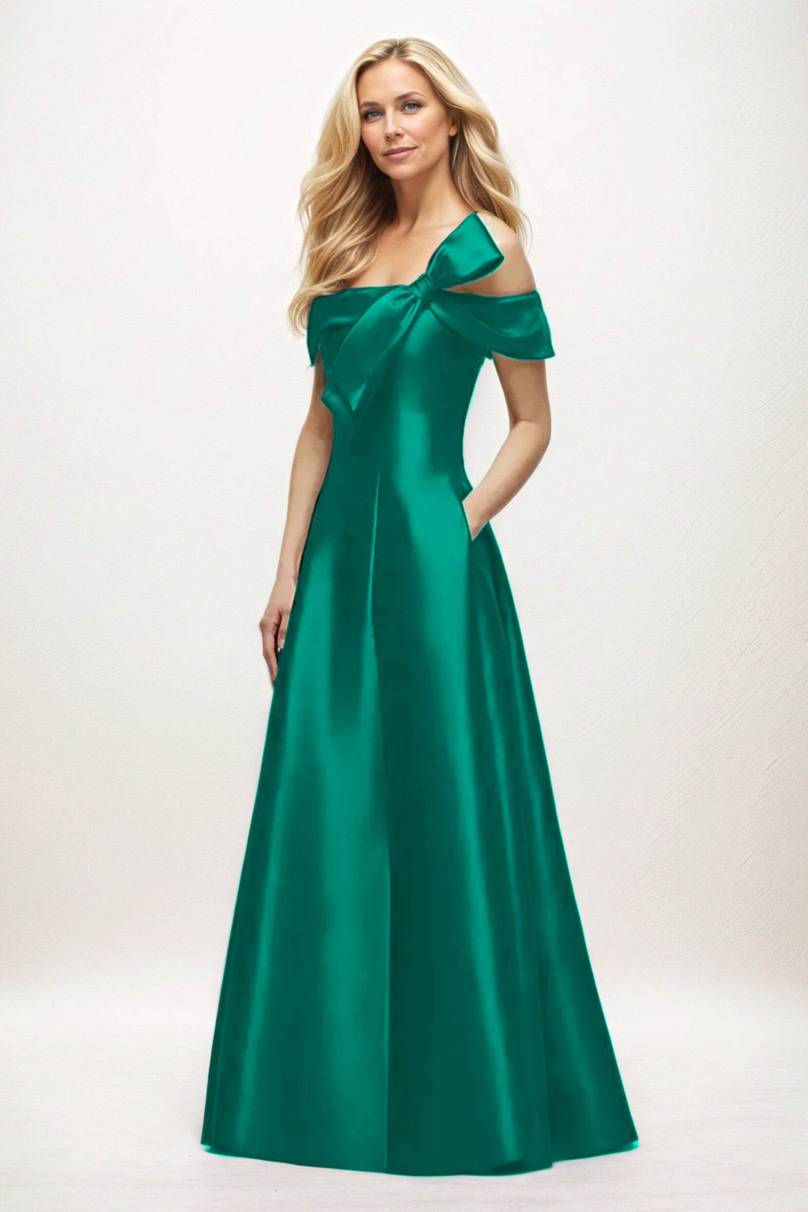 A-Line Maxi Satin Mother of the Bride Dresses CM0397