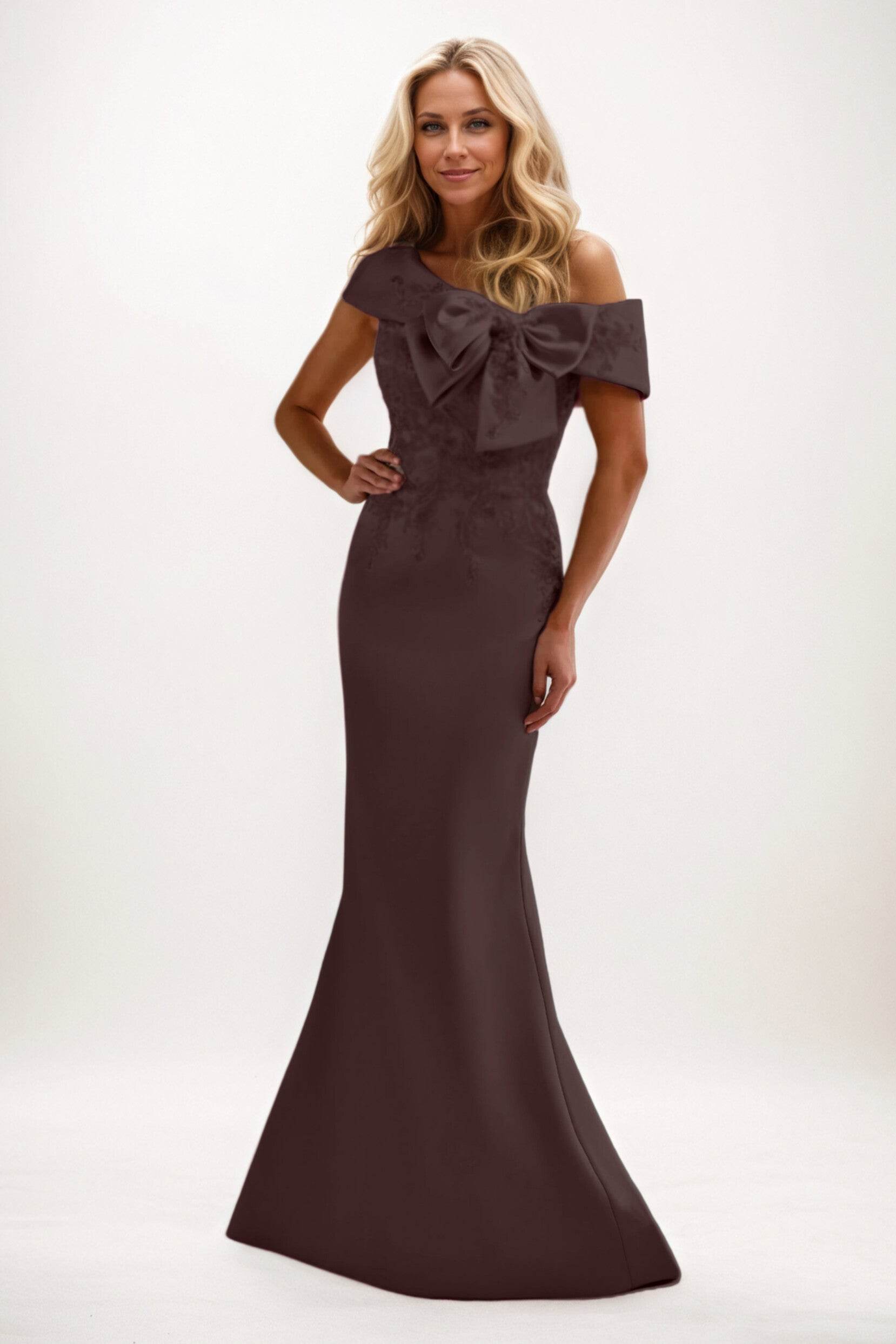Trumpet-Mermaid Maxi Satin Mother of the Bride Dresses CM0398