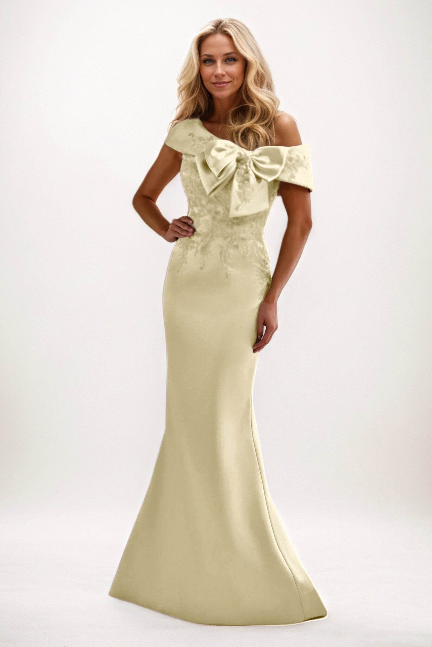 Trumpet-Mermaid Maxi Satin Mother of the Bride Dresses CM0398