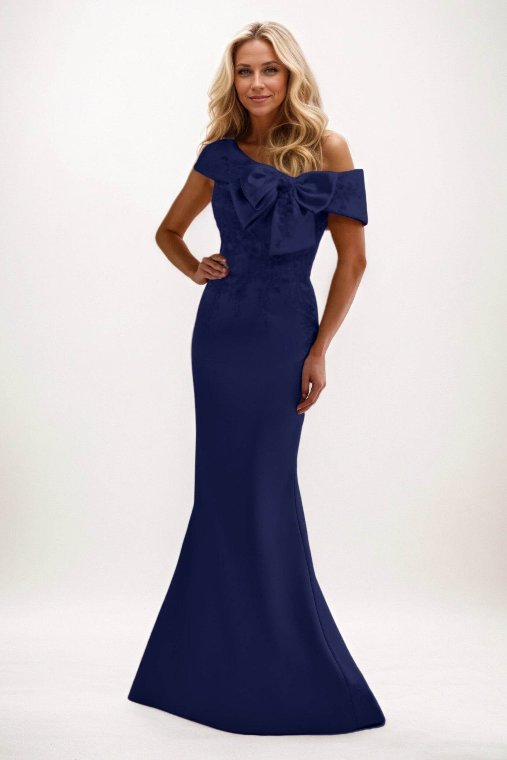 Trumpet-Mermaid Maxi Satin Mother of the Bride Dresses CM0398