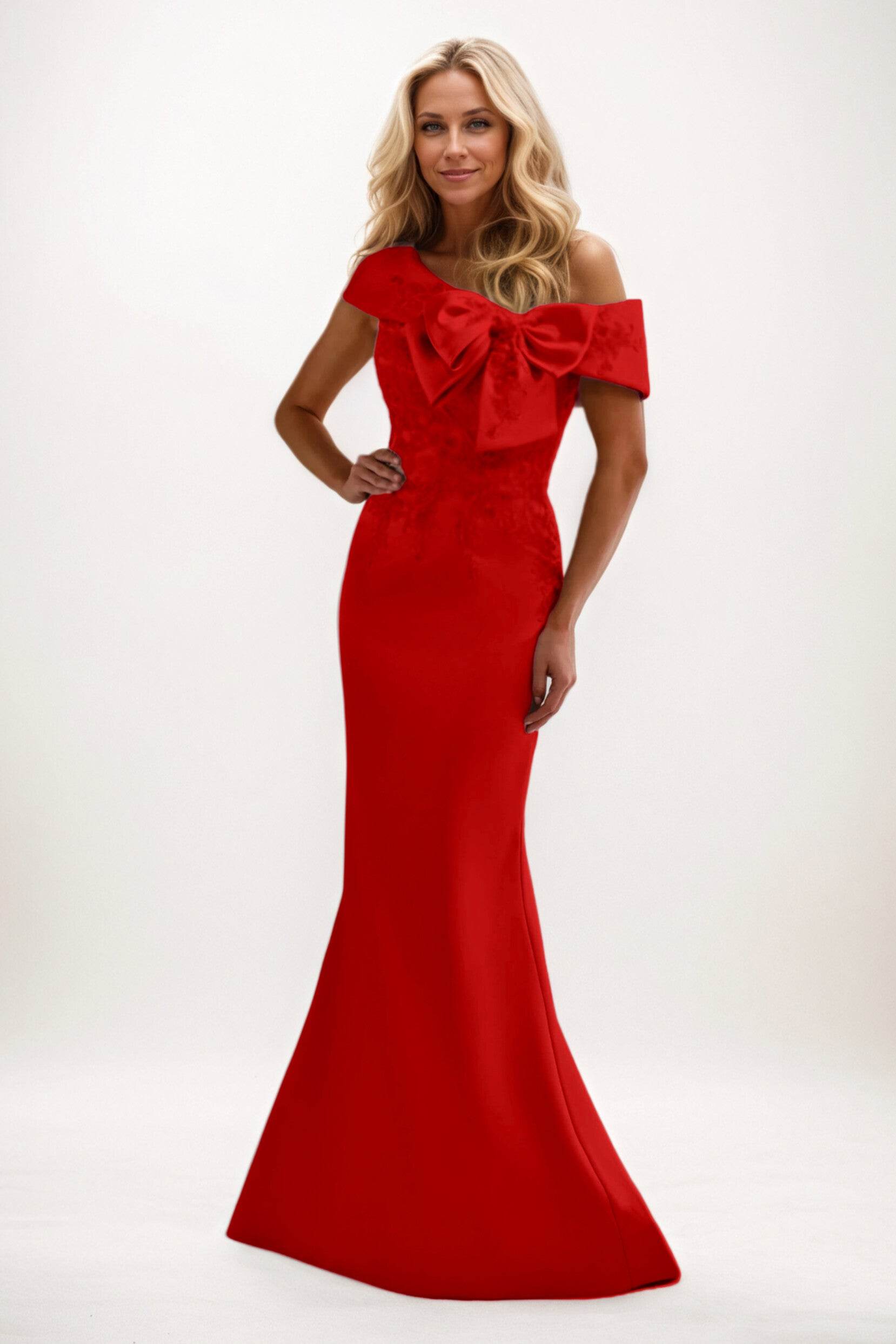 Trumpet-Mermaid Maxi Satin Mother of the Bride Dresses CM0398