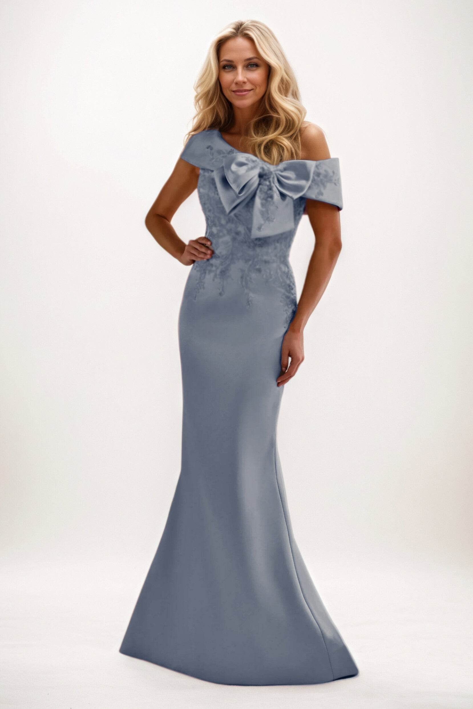 Trumpet-Mermaid Maxi Satin Mother of the Bride Dresses CM0398