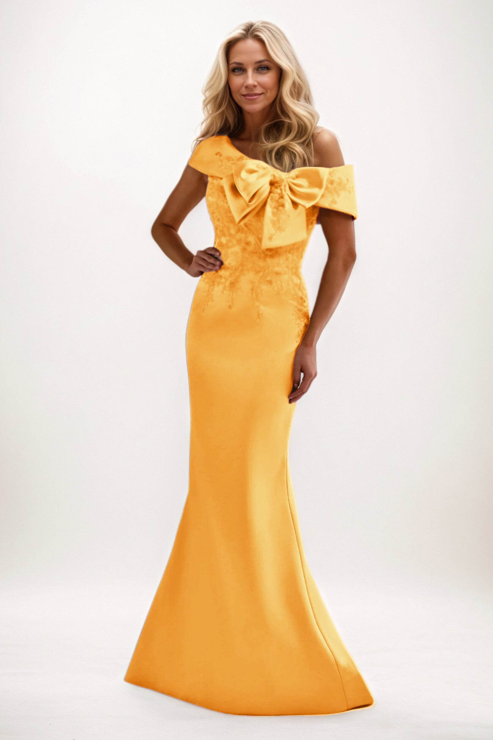 Trumpet-Mermaid Maxi Satin Mother of the Bride Dresses CM0398