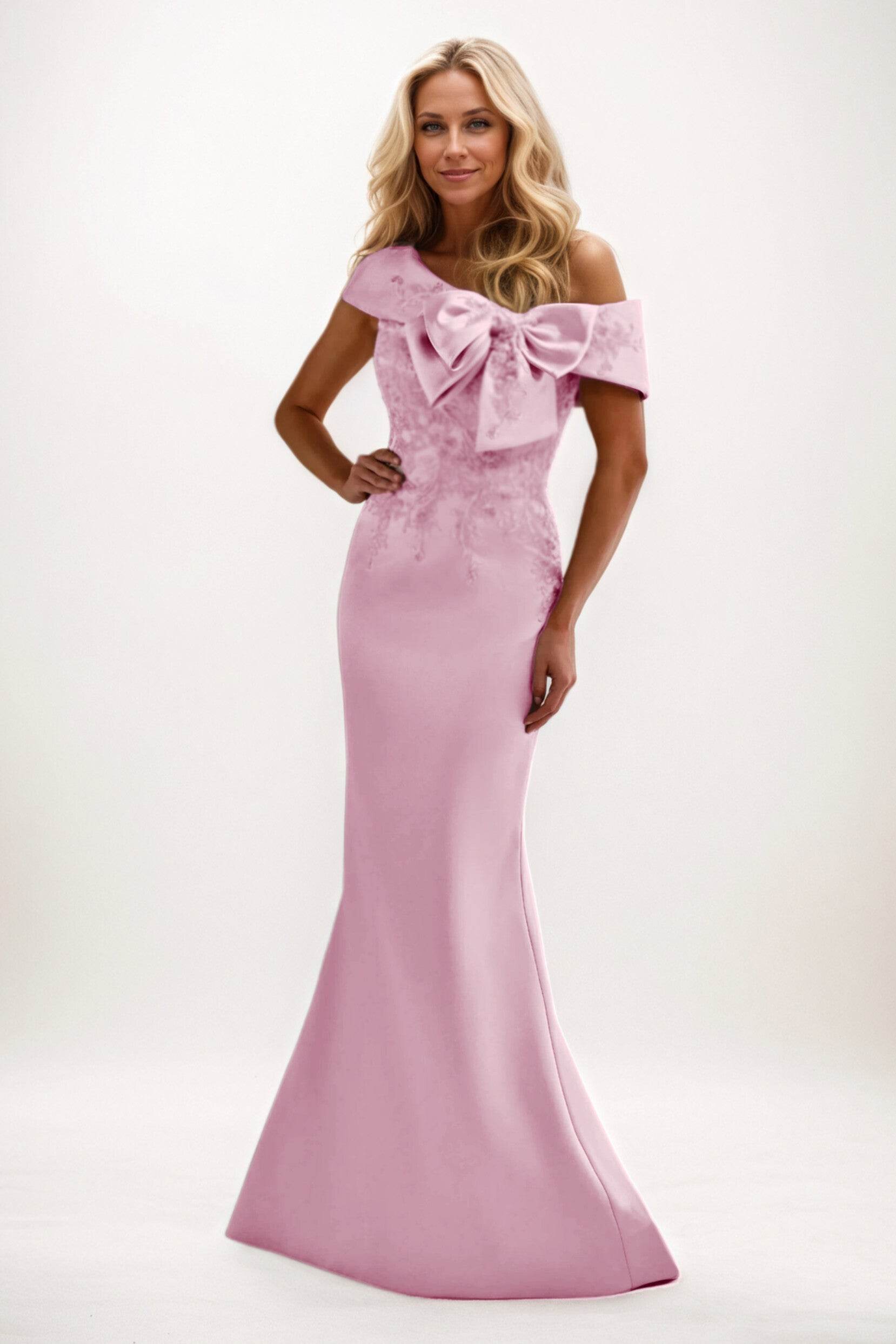 Trumpet-Mermaid Maxi Satin Mother of the Bride Dresses CM0398
