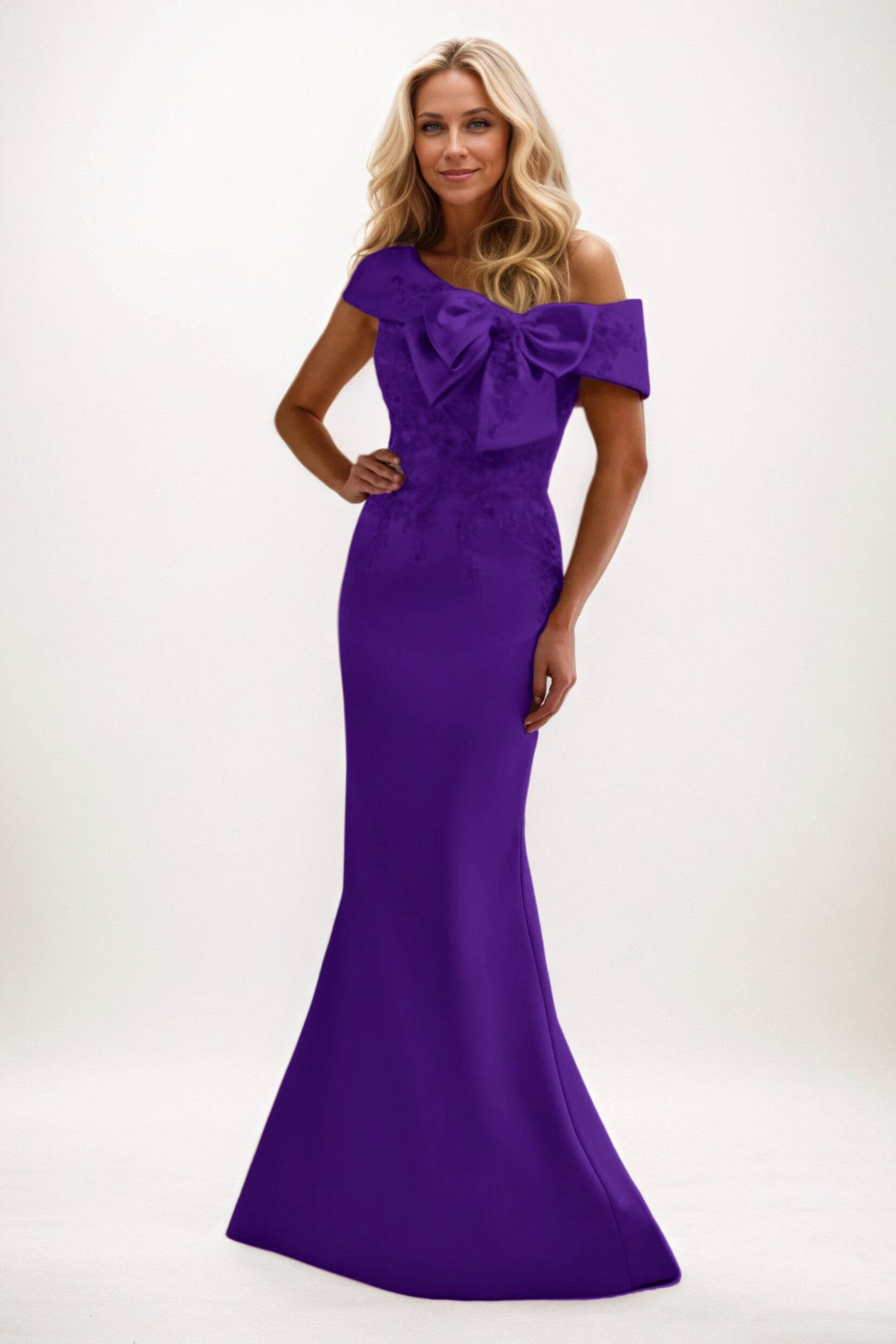 Trumpet-Mermaid Maxi Satin Mother of the Bride Dresses CM0398