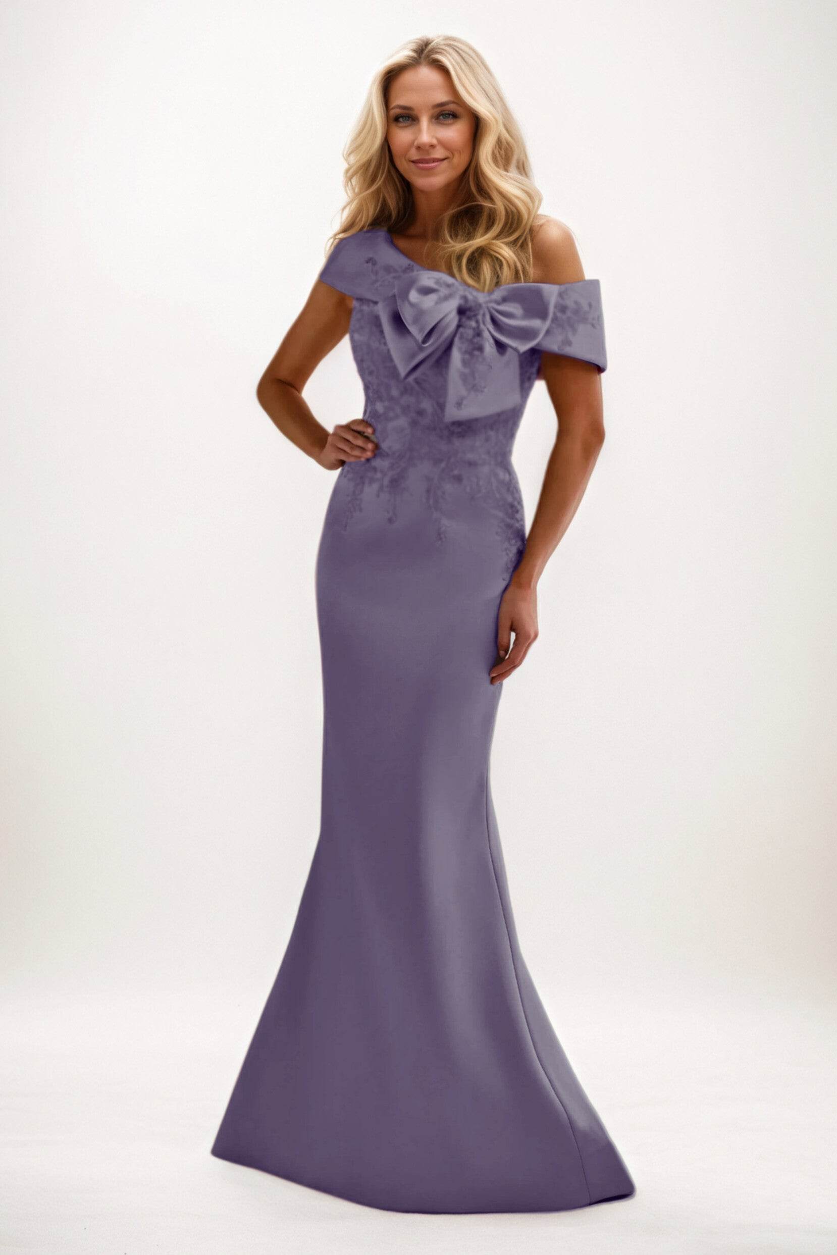 Trumpet-Mermaid Maxi Satin Mother of the Bride Dresses CM0398