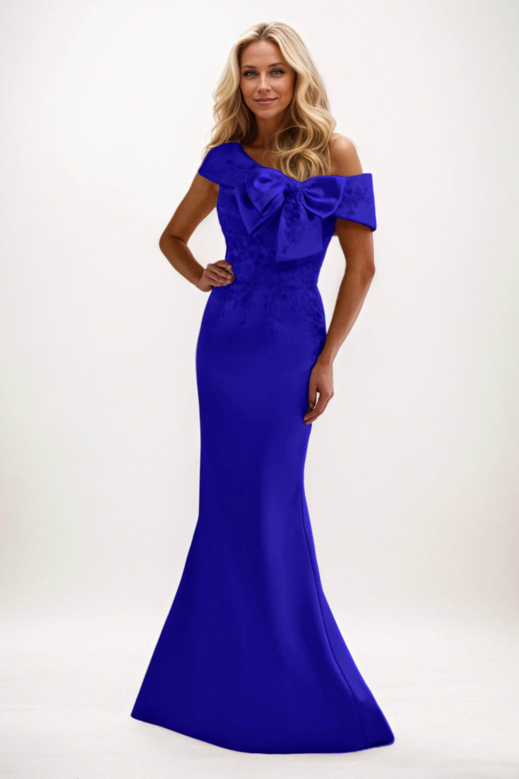 Trumpet-Mermaid Maxi Satin Mother of the Bride Dresses CM0398