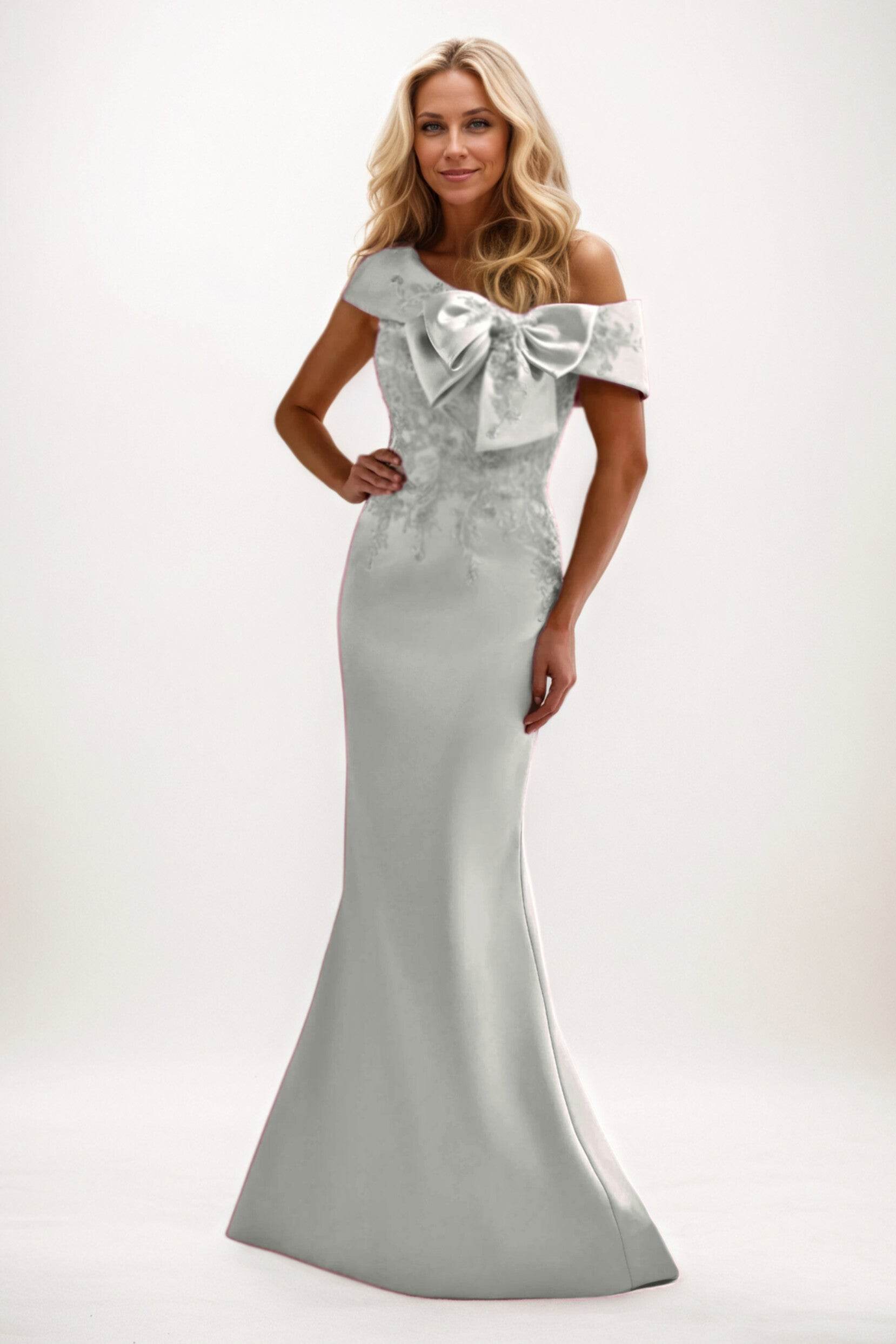 Trumpet-Mermaid Maxi Satin Mother of the Bride Dresses CM0398