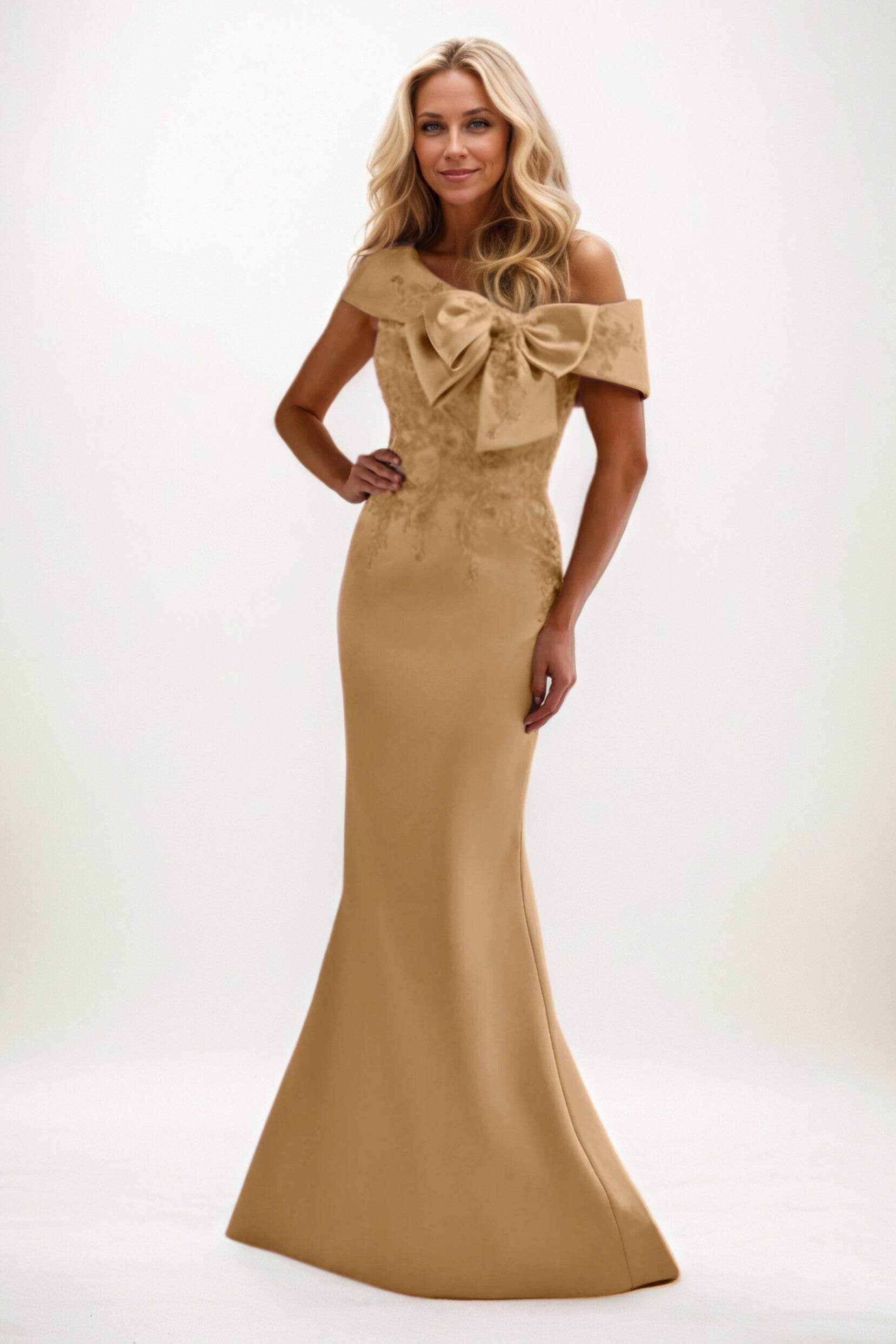 Trumpet-Mermaid Maxi Satin Mother of the Bride Dresses CM0398