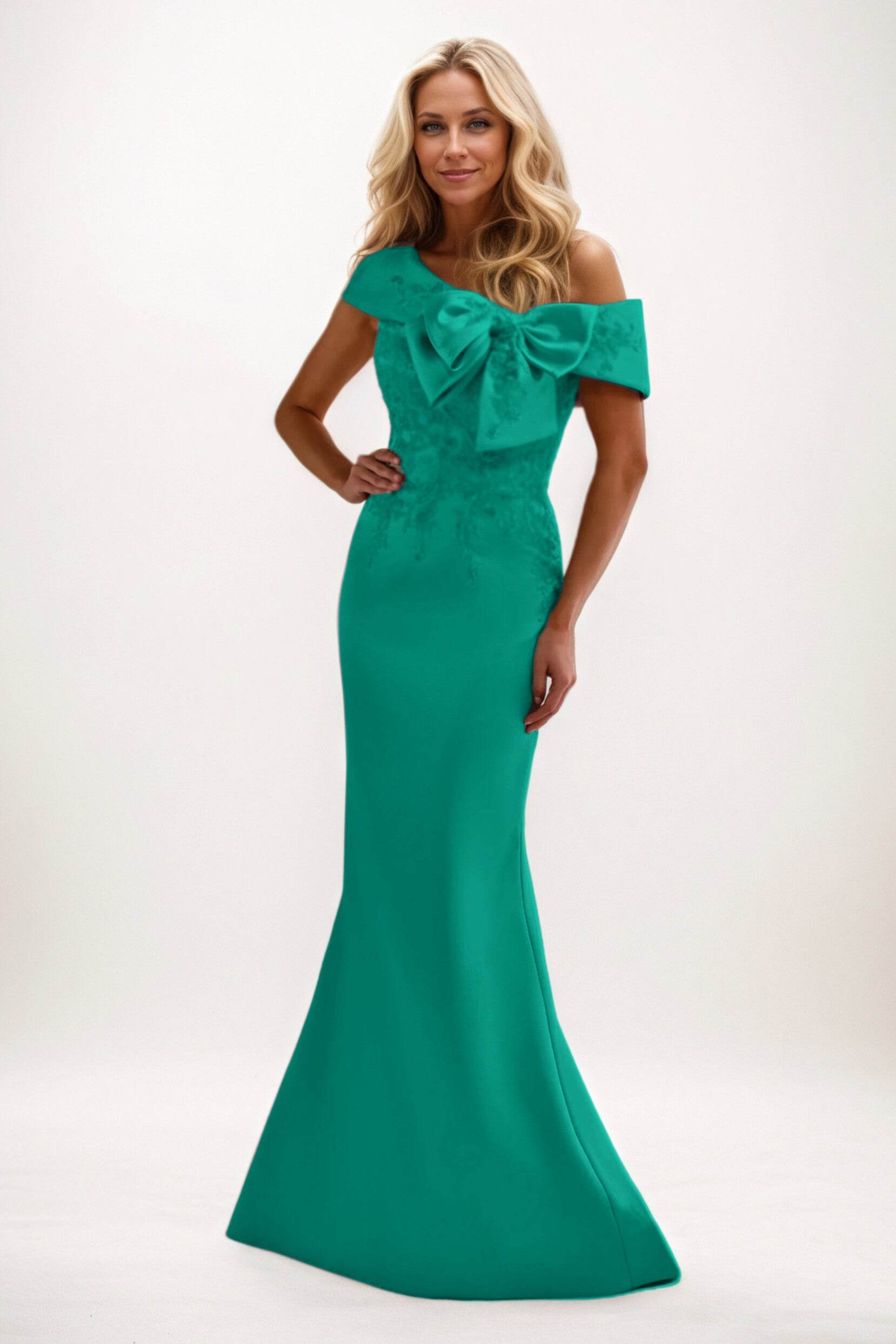 Trumpet-Mermaid Maxi Satin Mother of the Bride Dresses CM0398