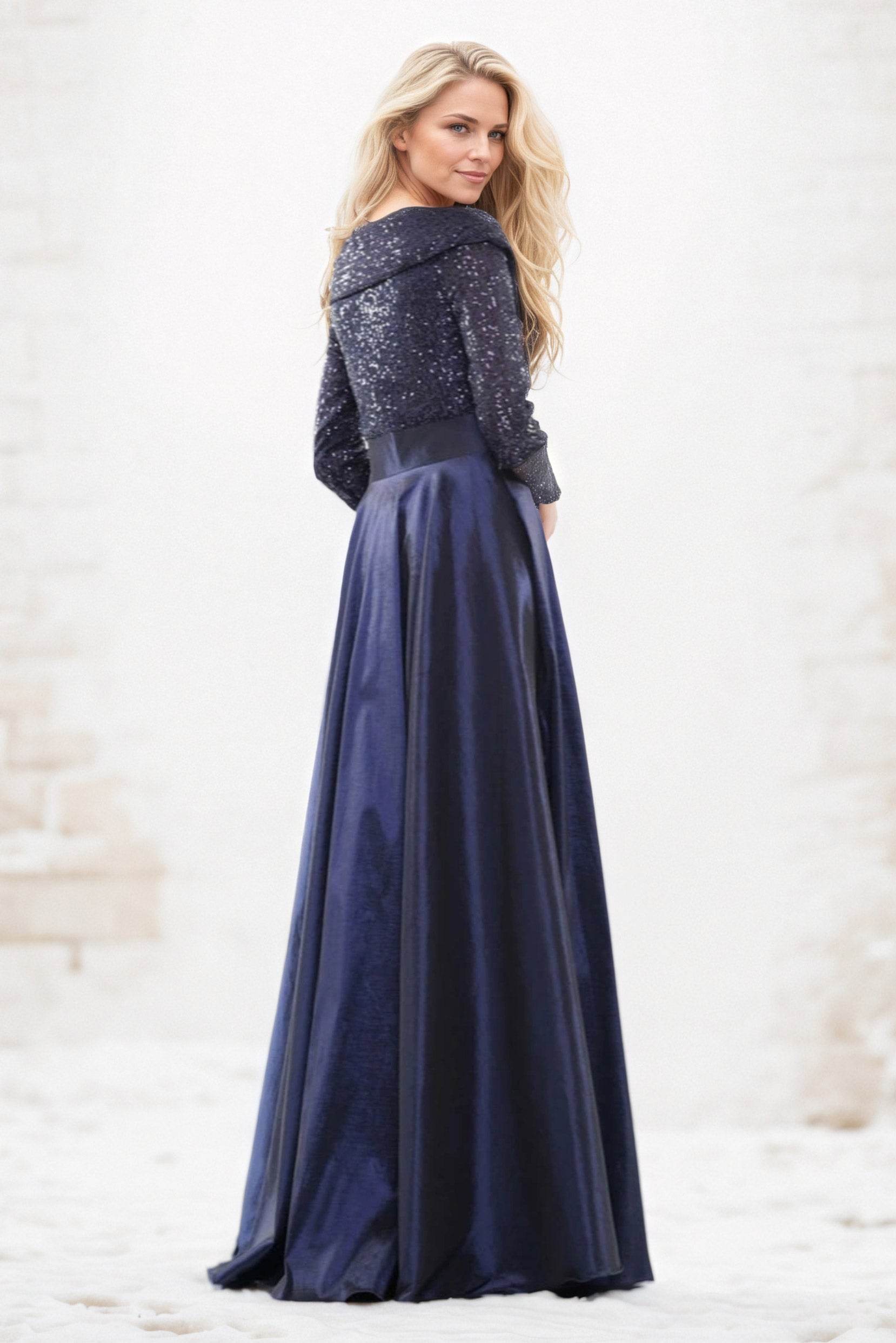 A-Line Maxi Sequined Mother of the Bride Dresses CM0399