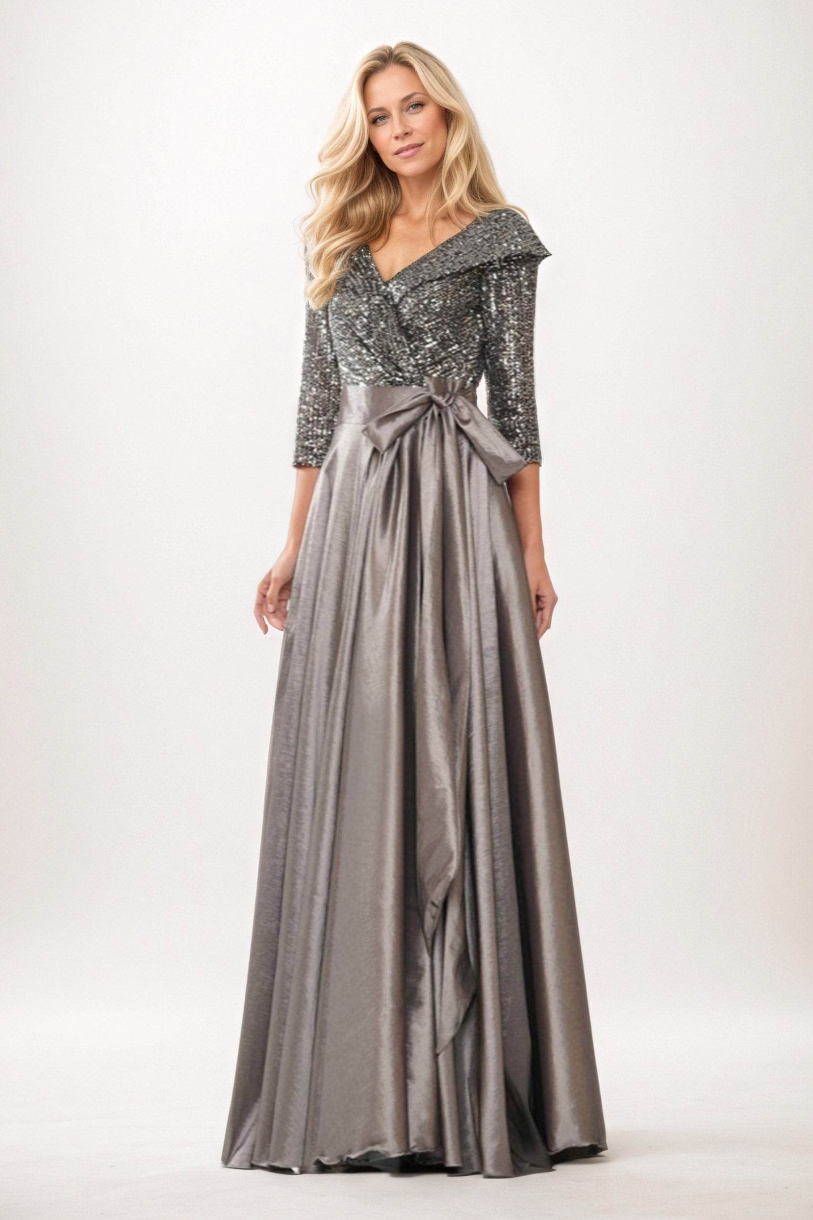 A-Line Maxi Sequined Mother of the Bride Dresses CM0399