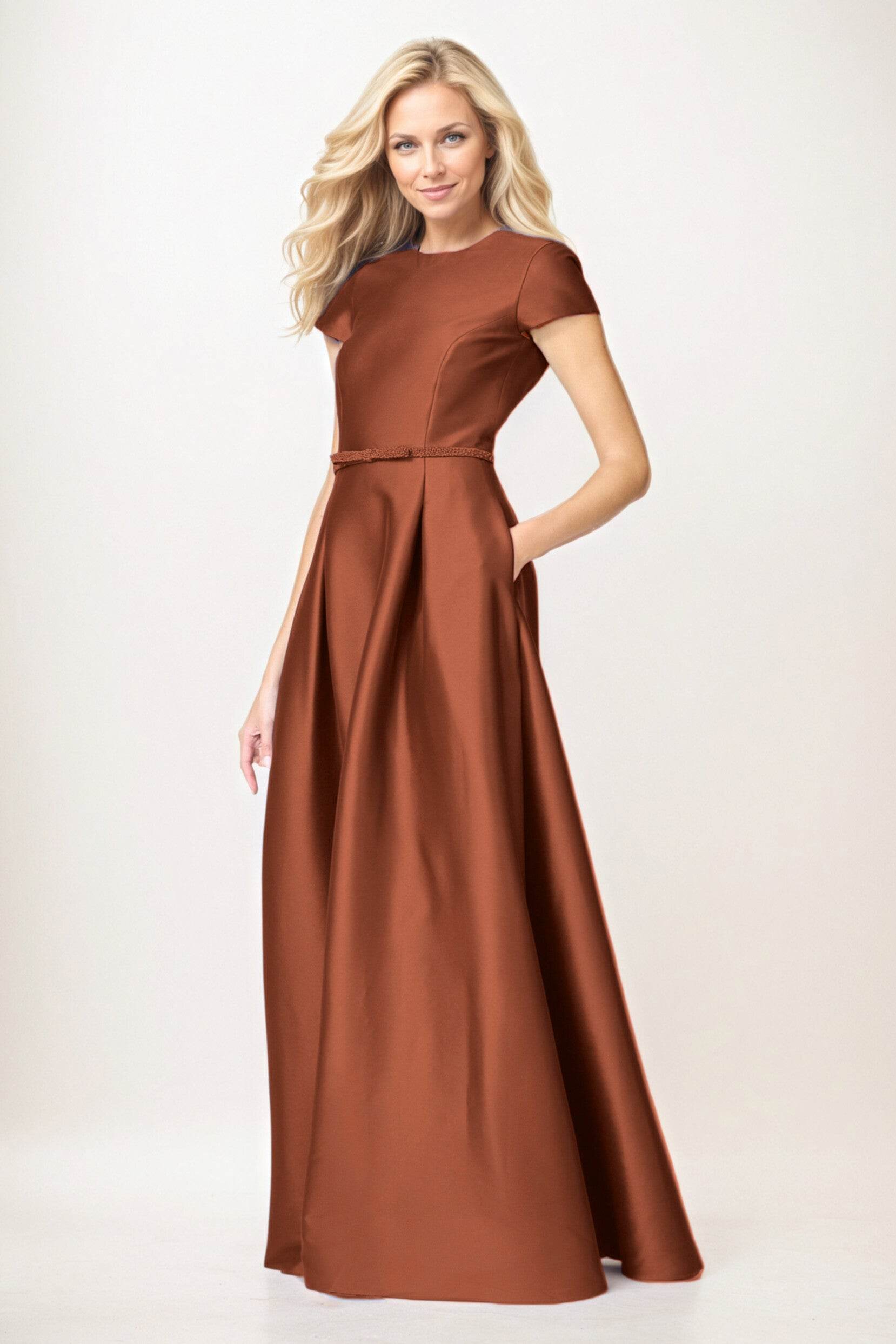 A-Line Maxi Satin Mother of the Bride Dresses CM0400