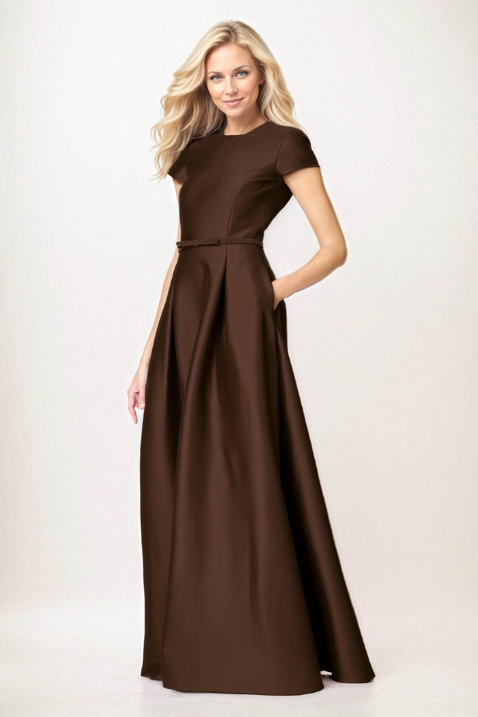 A-Line Maxi Satin Mother of the Bride Dresses CM0400