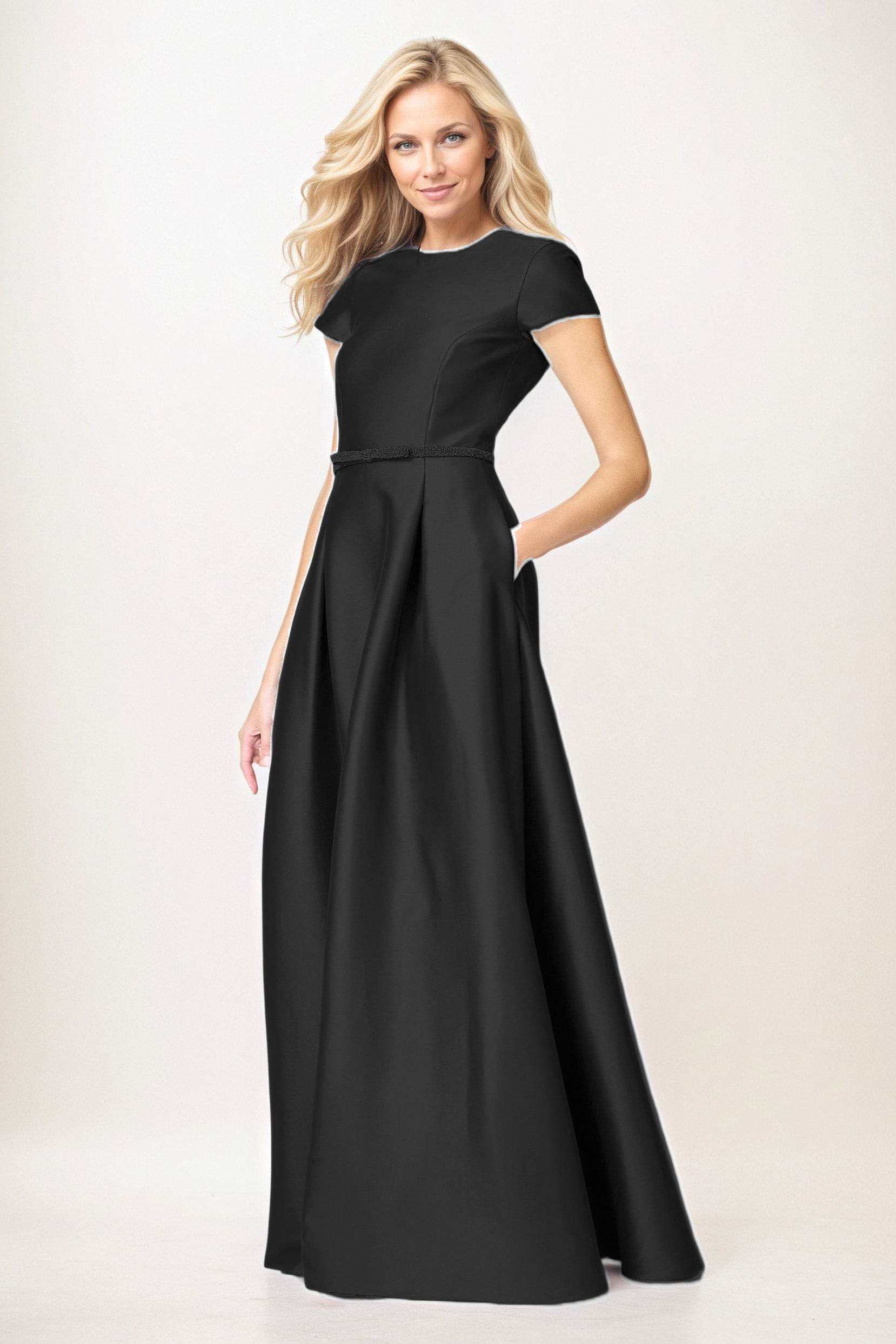 A-Line Maxi Satin Mother of the Bride Dresses CM0400