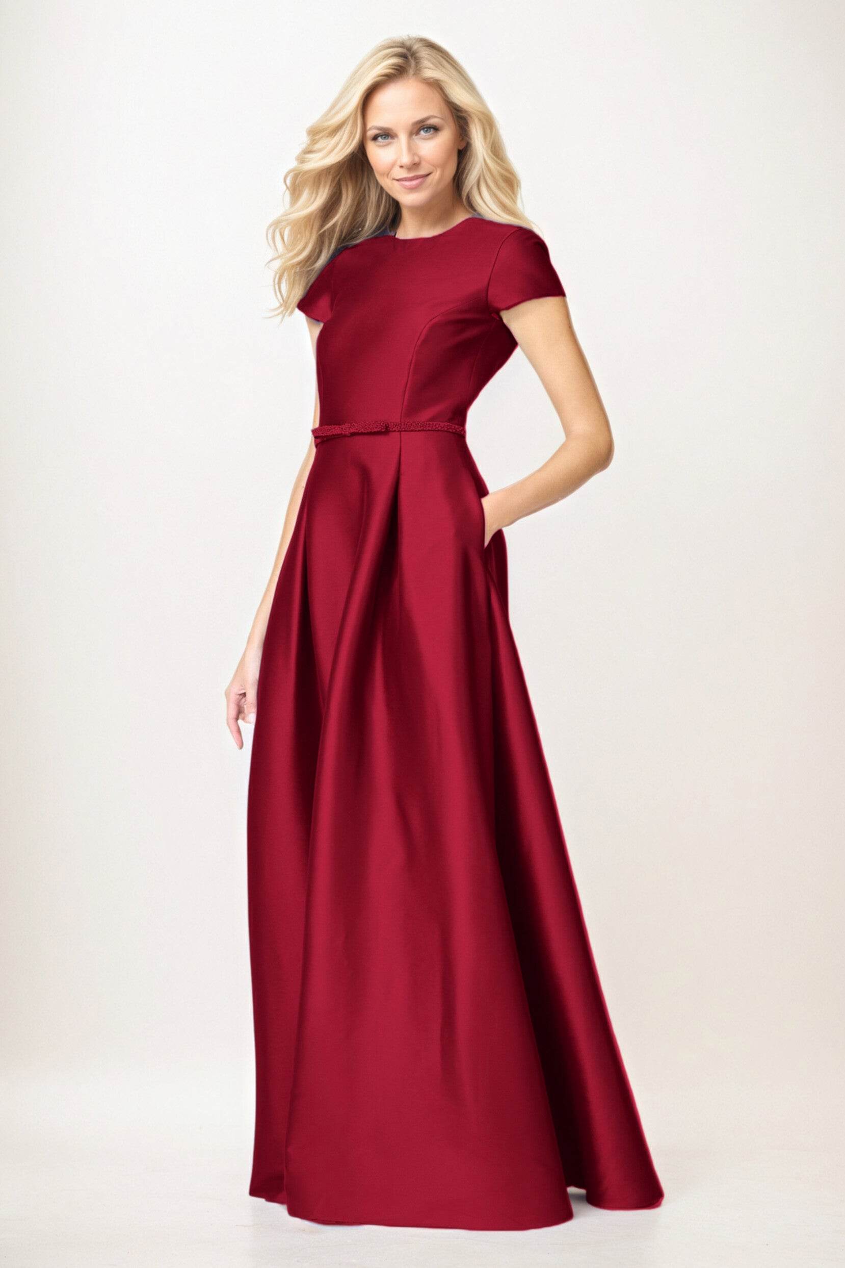 A-Line Maxi Satin Mother of the Bride Dresses CM0400
