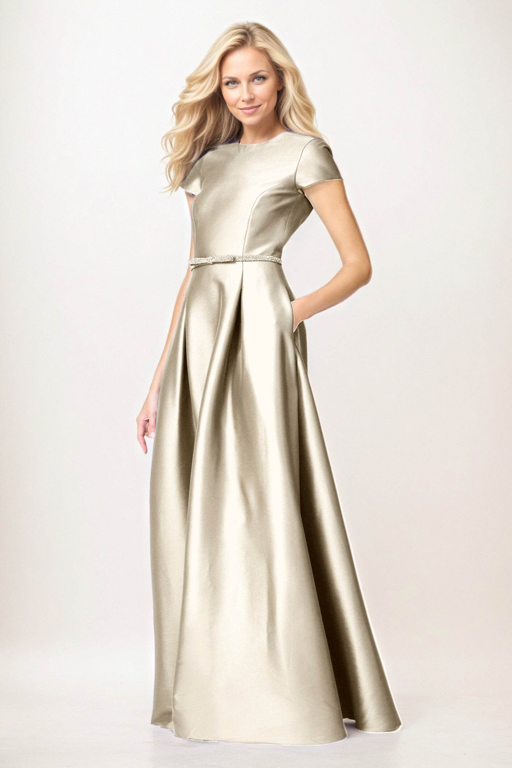 A-Line Maxi Satin Mother of the Bride Dresses CM0400